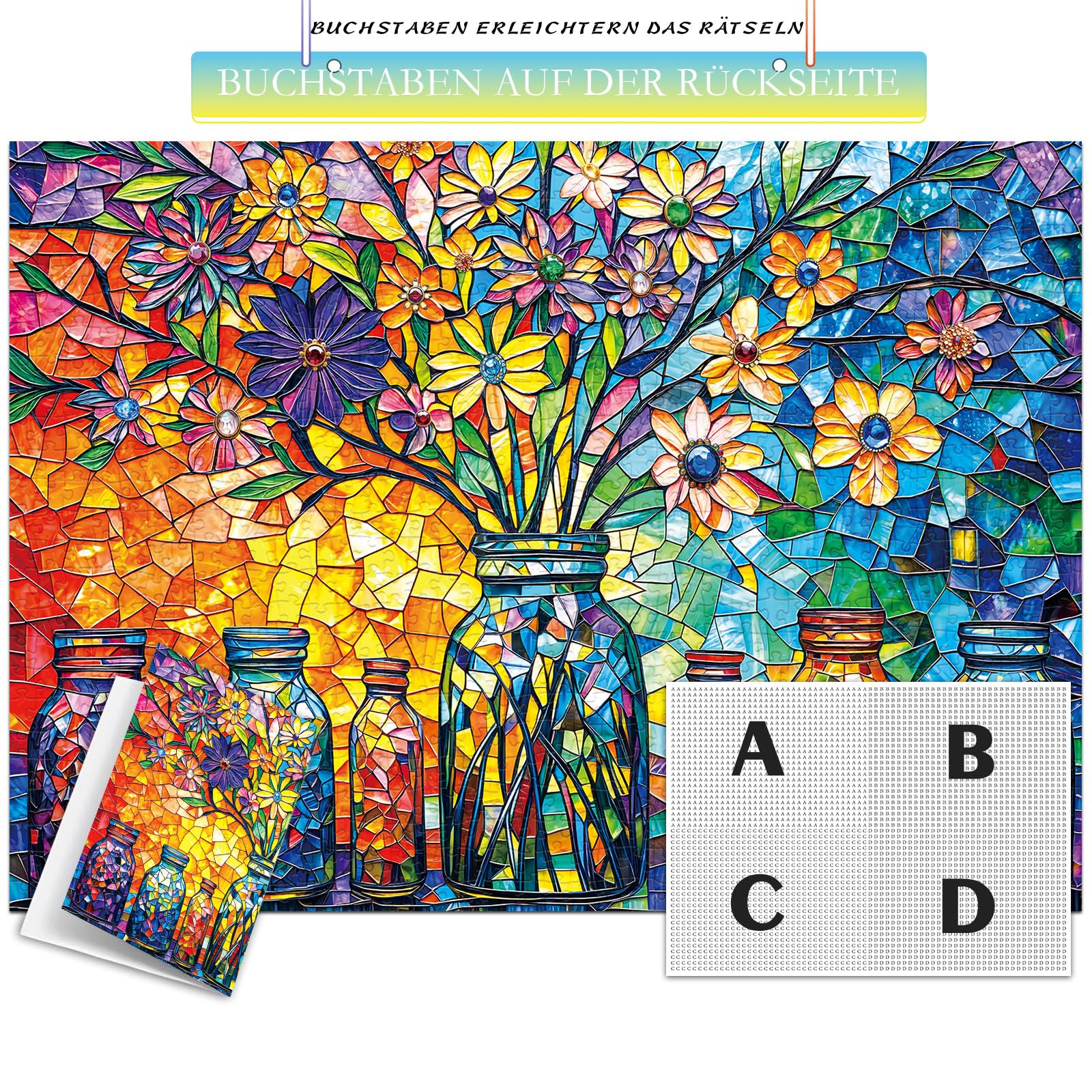 huadada-glasblume-1000-teile-puzzle-70x50-cm image 4