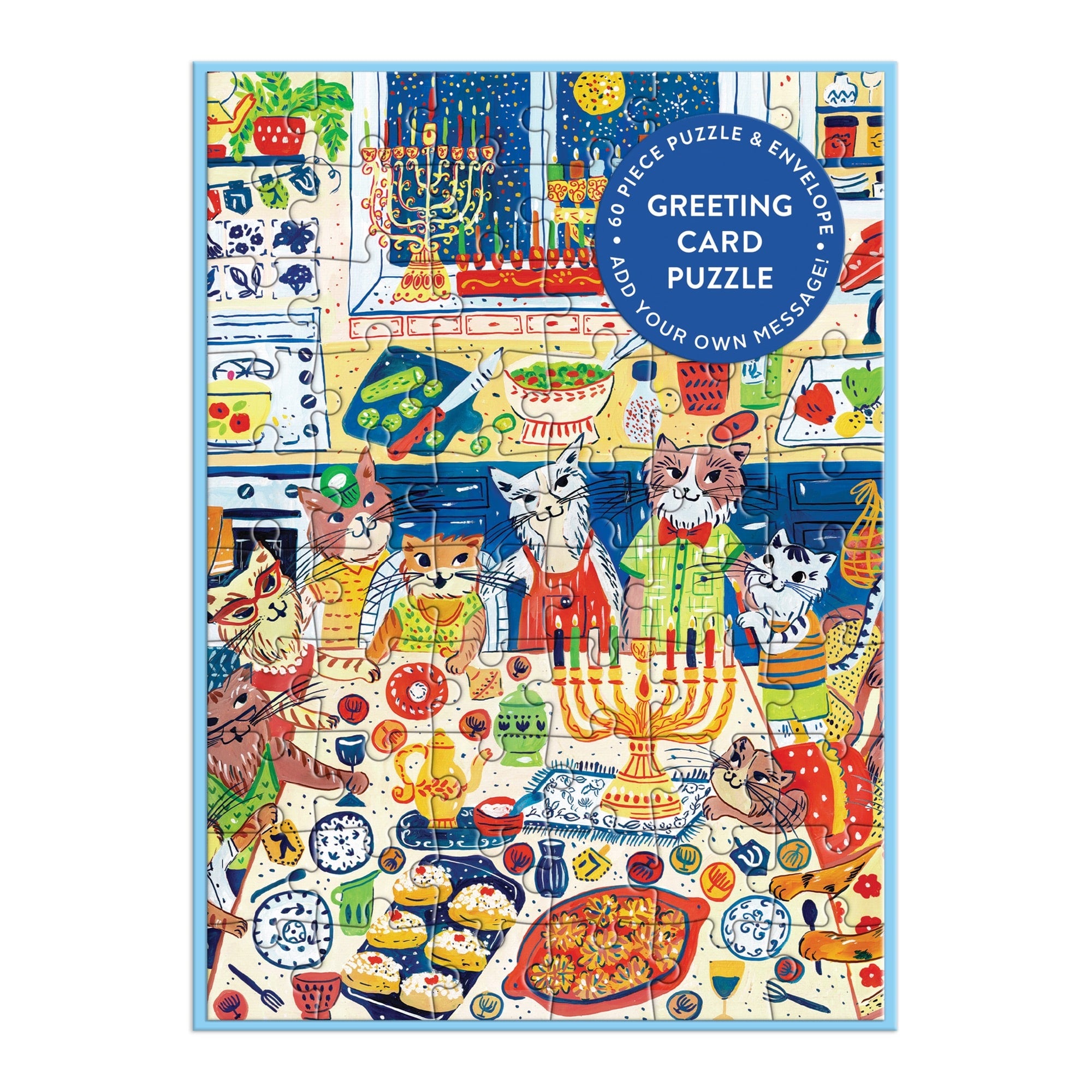 galison-happy-hanukcats-gru-karten-puzzle-60-teile image 2