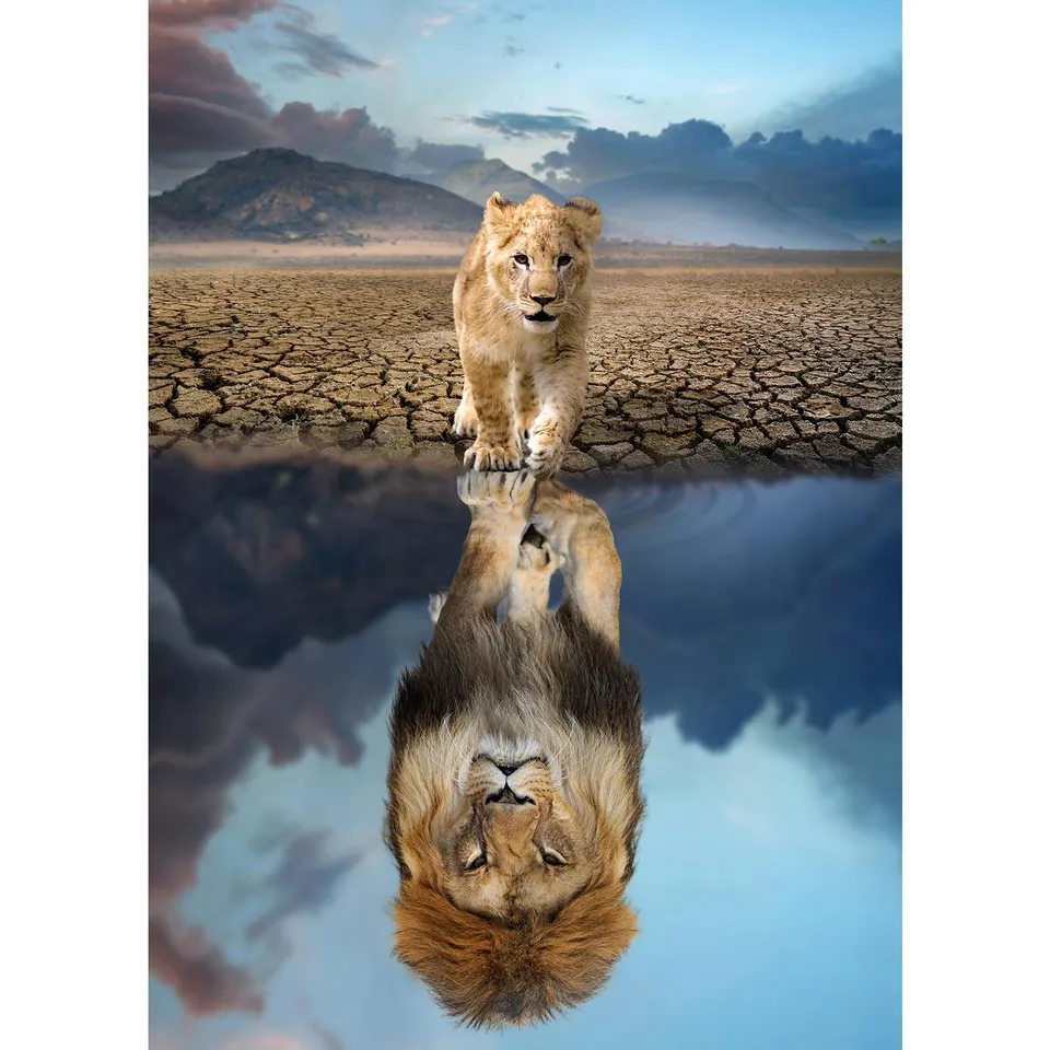 huadada-l-we-im-spiegelbild-1000-teile-puzzle-70x50-tiermotiv image 1