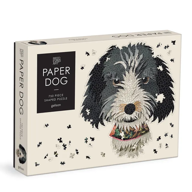 galison-paper-dogs-750-teile-shaped-puzzle-hunde image 1