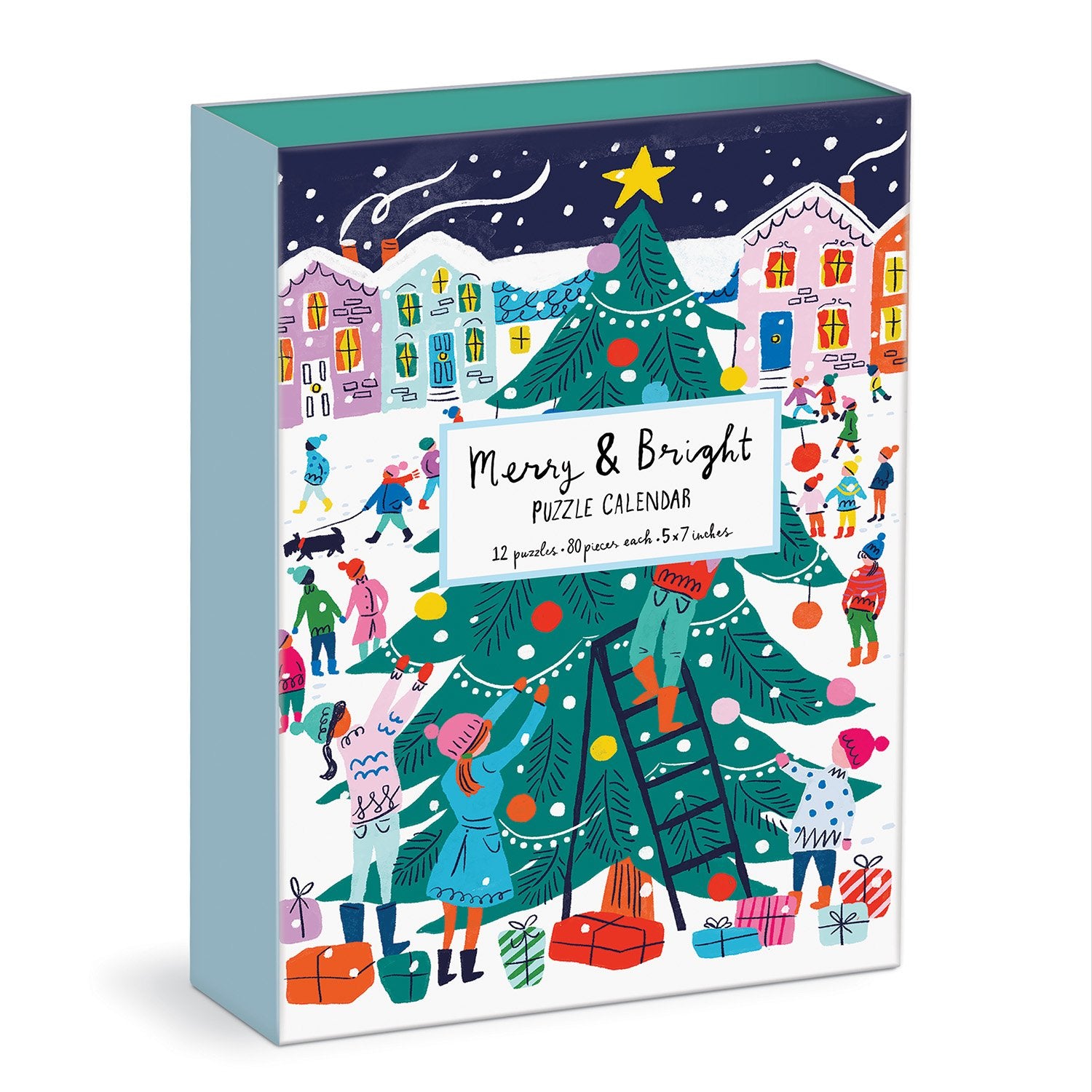 galison-merry-and-bright-adventskalender-puzzle-12x80-weihnachten image 1