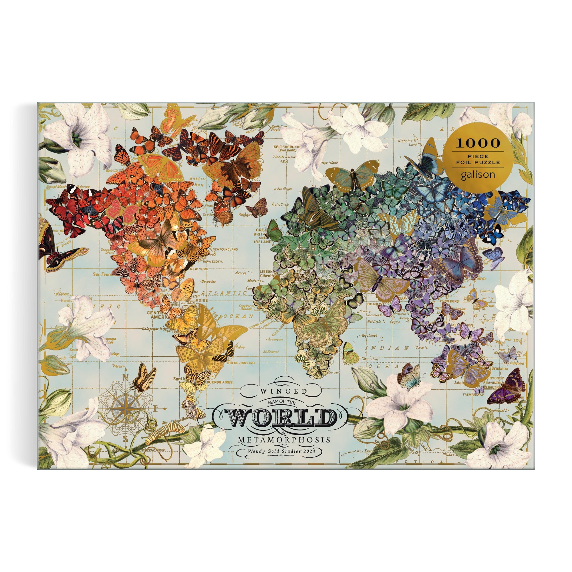 galison-wendy-gold-winged-metamorphosis-puzzle-1000-teile-folie image 2