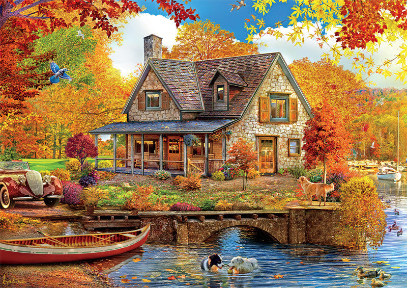 buffalo-games-country-life-autumn-lake-house-puzzle-500-teile-herbst image 1