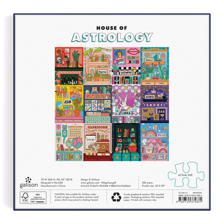 galison-house-of-astrology-500-teile-puzzle-goldfolie image 6