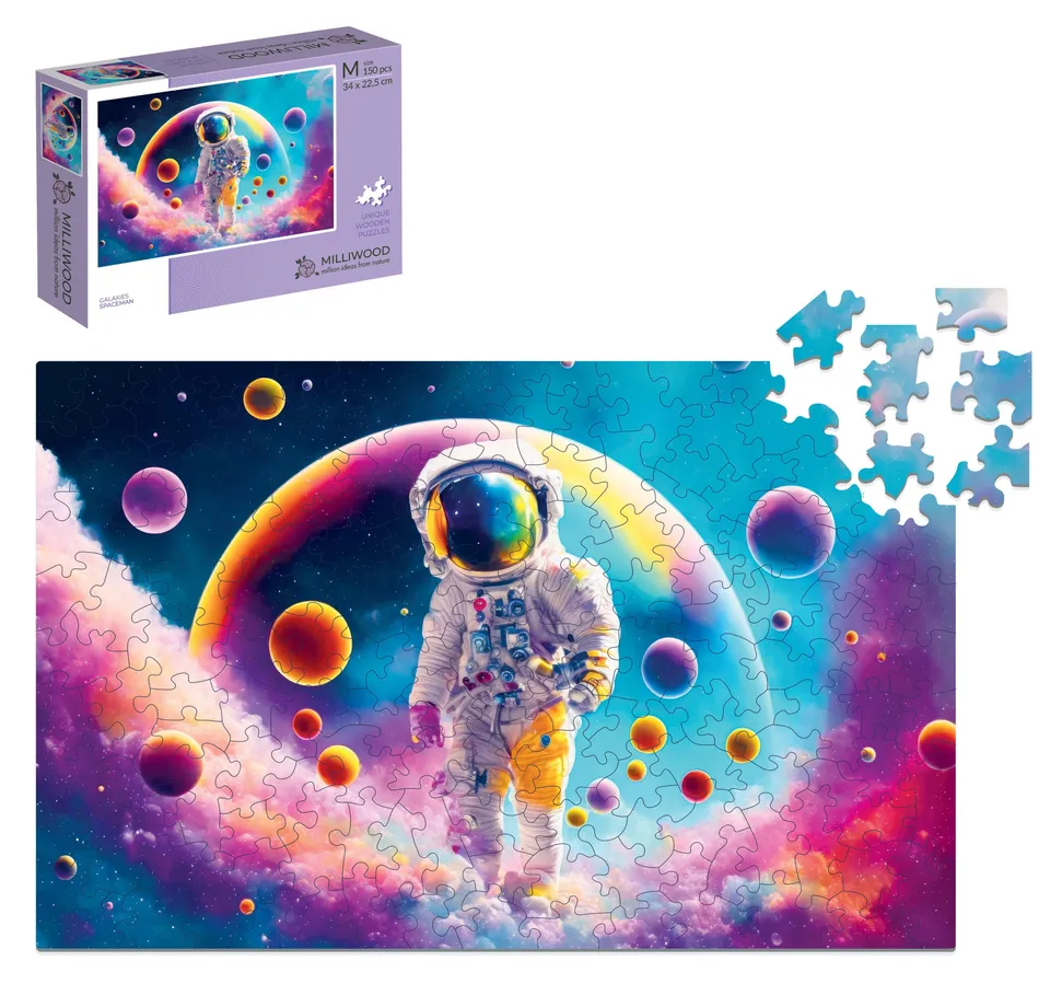 milliwood-galaxies-spaceman-holzpuzzle-150-teile-astronaut image 1