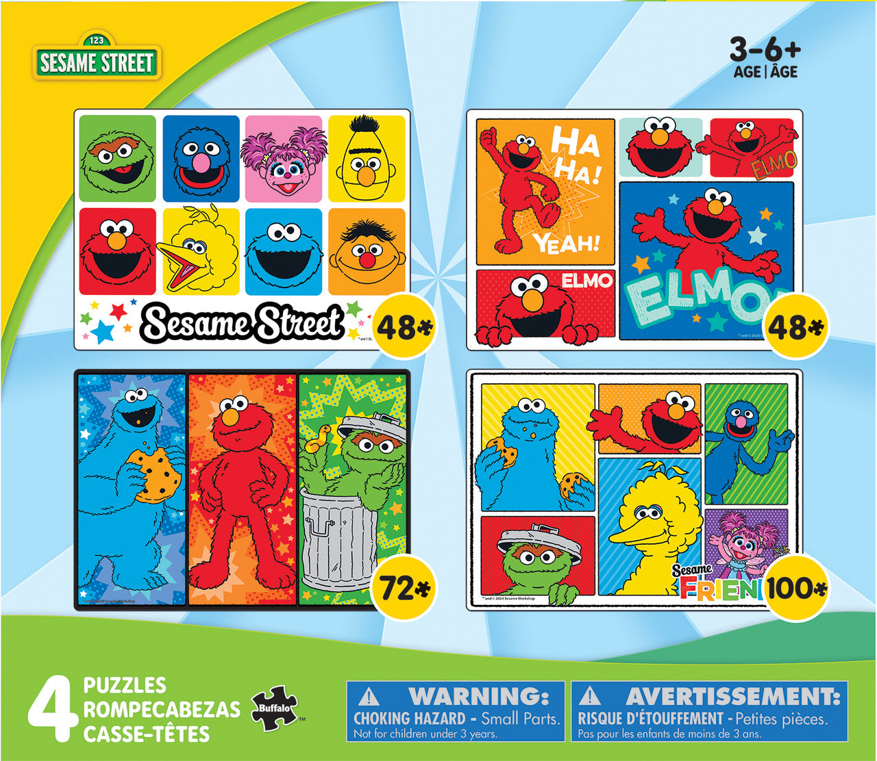 buffalo-games-sesamstra-e-kinderpuzzle-4-in-1-set-48-100-teile image 1