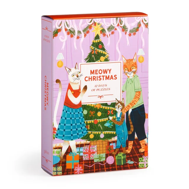 galison-meowy-christmas-adventskalender-puzzle-500-teile-katzen image 1
