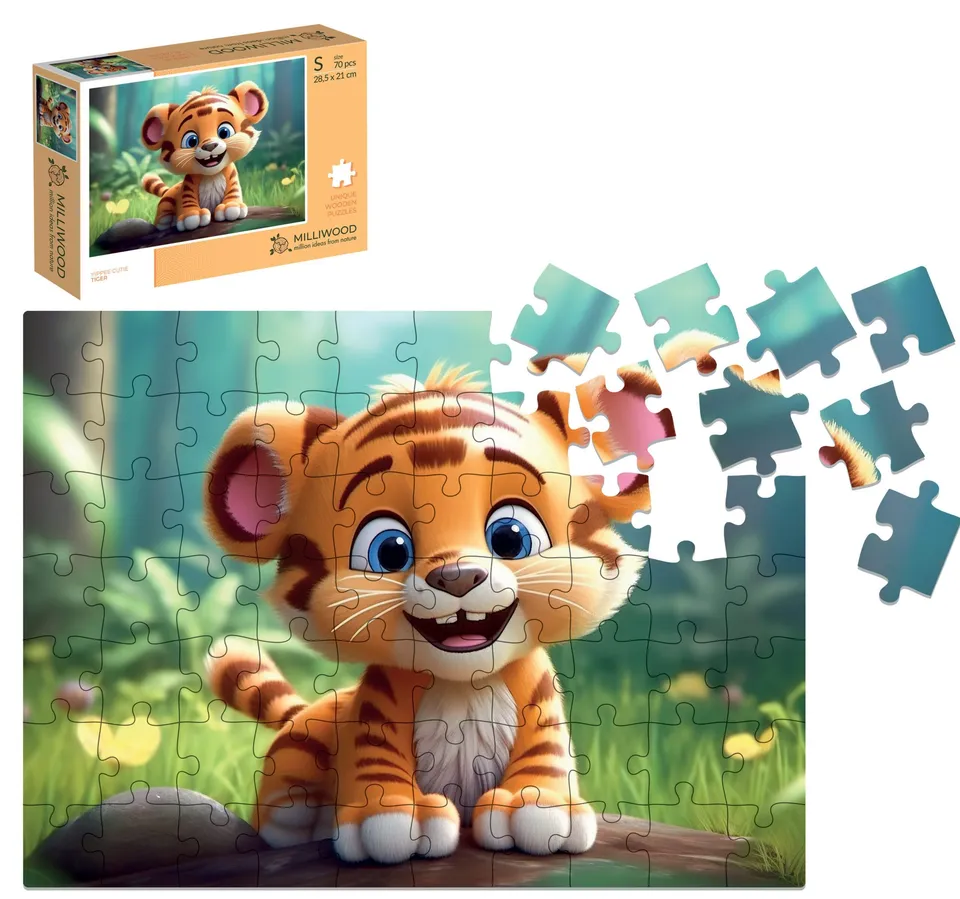 milliwood-yippie-cutie-tygrysek-holzpuzzle-70-teile-tiger image 1