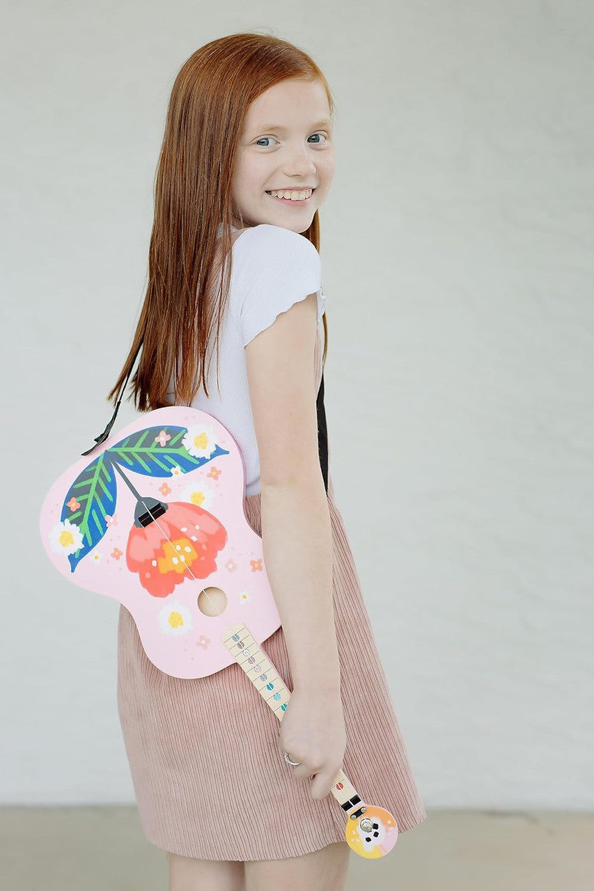 tinkertar-pink-floral-kindergitarre-1-saite-mit-buch image 6