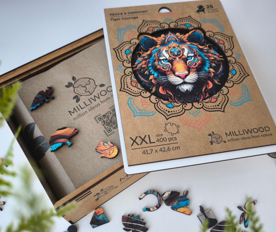 milliwood-peace-and-harmony-tiger-courage-holzpuzzle-400-teile-erwachsene image 4