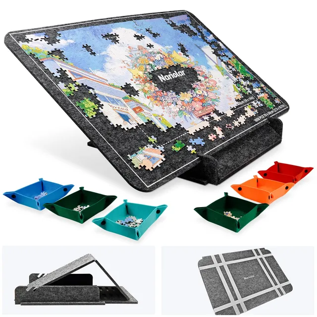 nariolar-puzzle-sorting-trays-puzzlebrett-1000-teile-mit-st-nder image 1
