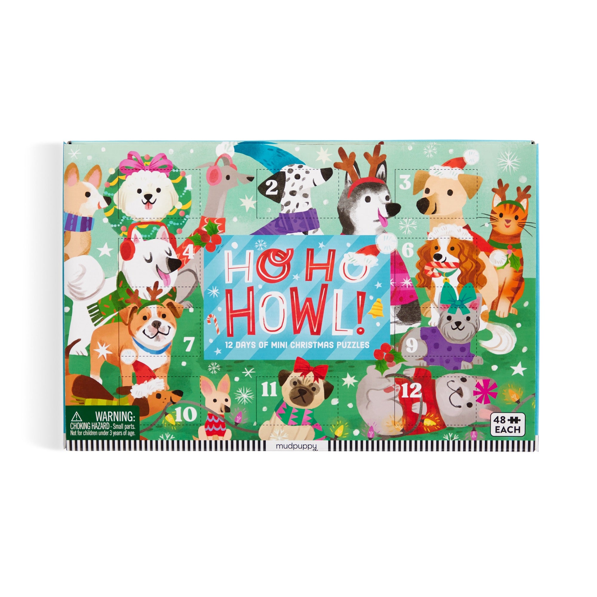 galison-ho-ho-howl-countdown-puzzle-set-hunde-12x48 image 2