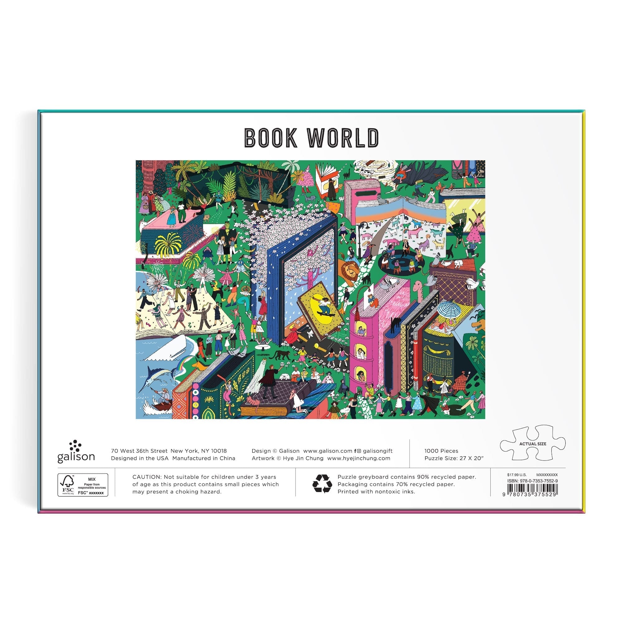 galison-book-world-1000-teile-puzzle-b-cher-figuren image 5