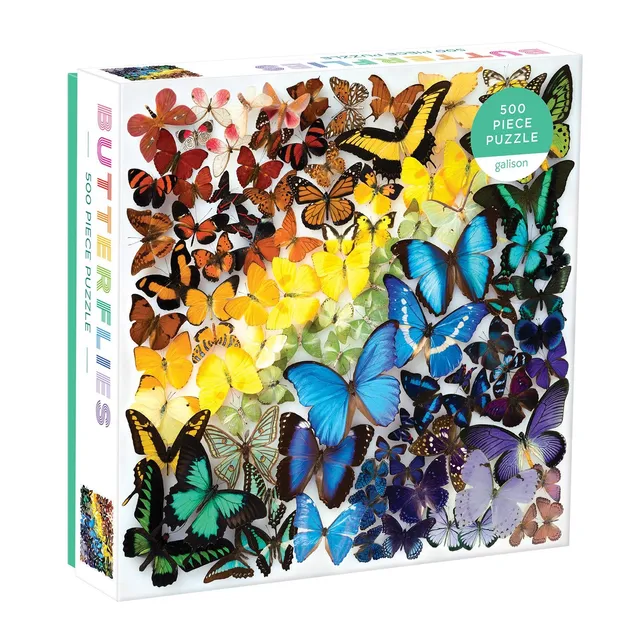 galison-rainbow-butterflies-500-teile-puzzle-schmetterling image 1