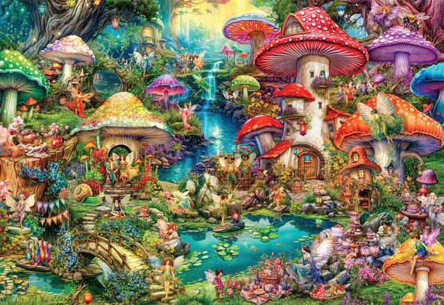buffalo-games-mushroom-village-puzzle-2000-teile-fantasy image 1