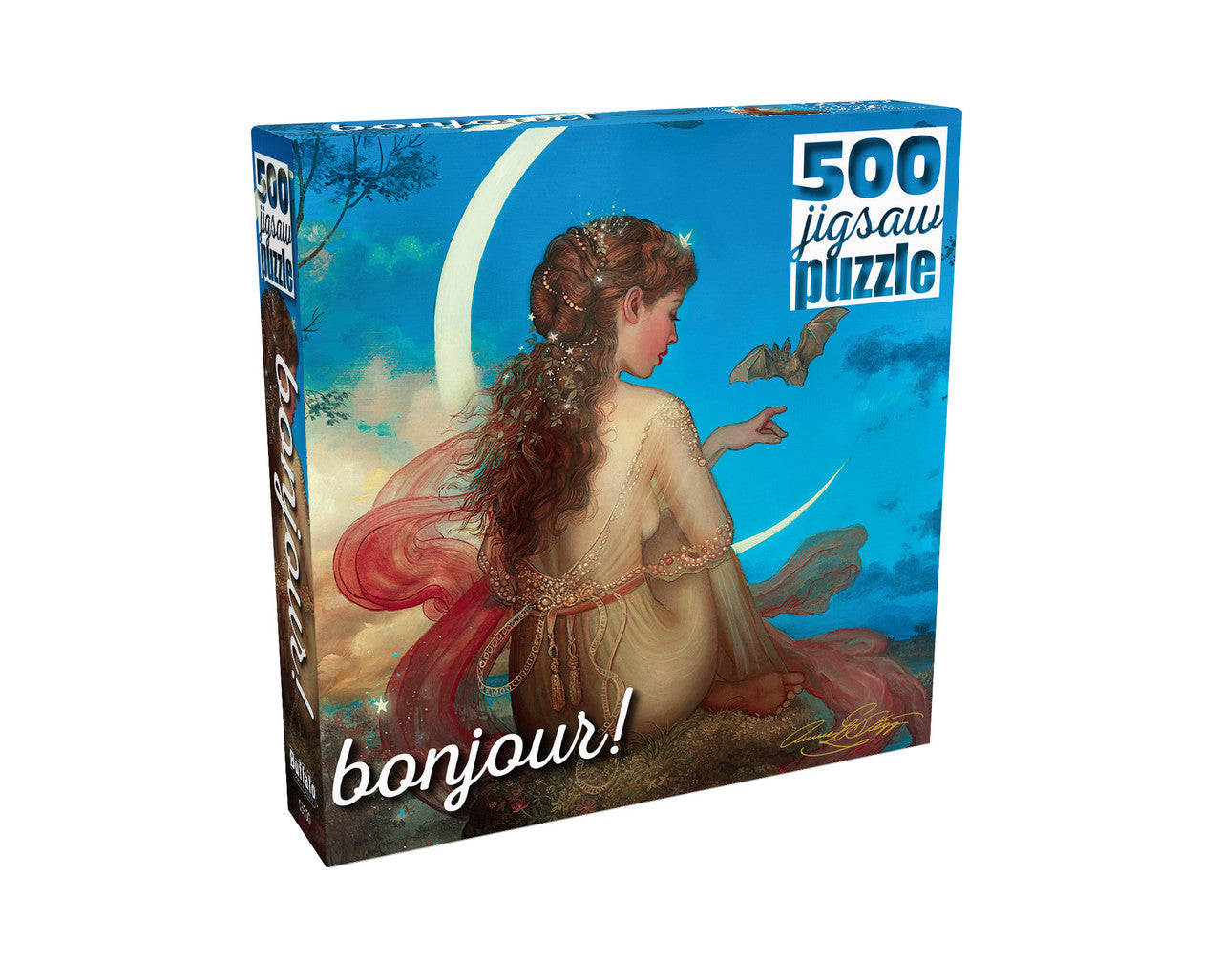 buffalo-games-bonjour-summer-night-puzzle-500-teile-frau-mond image 4