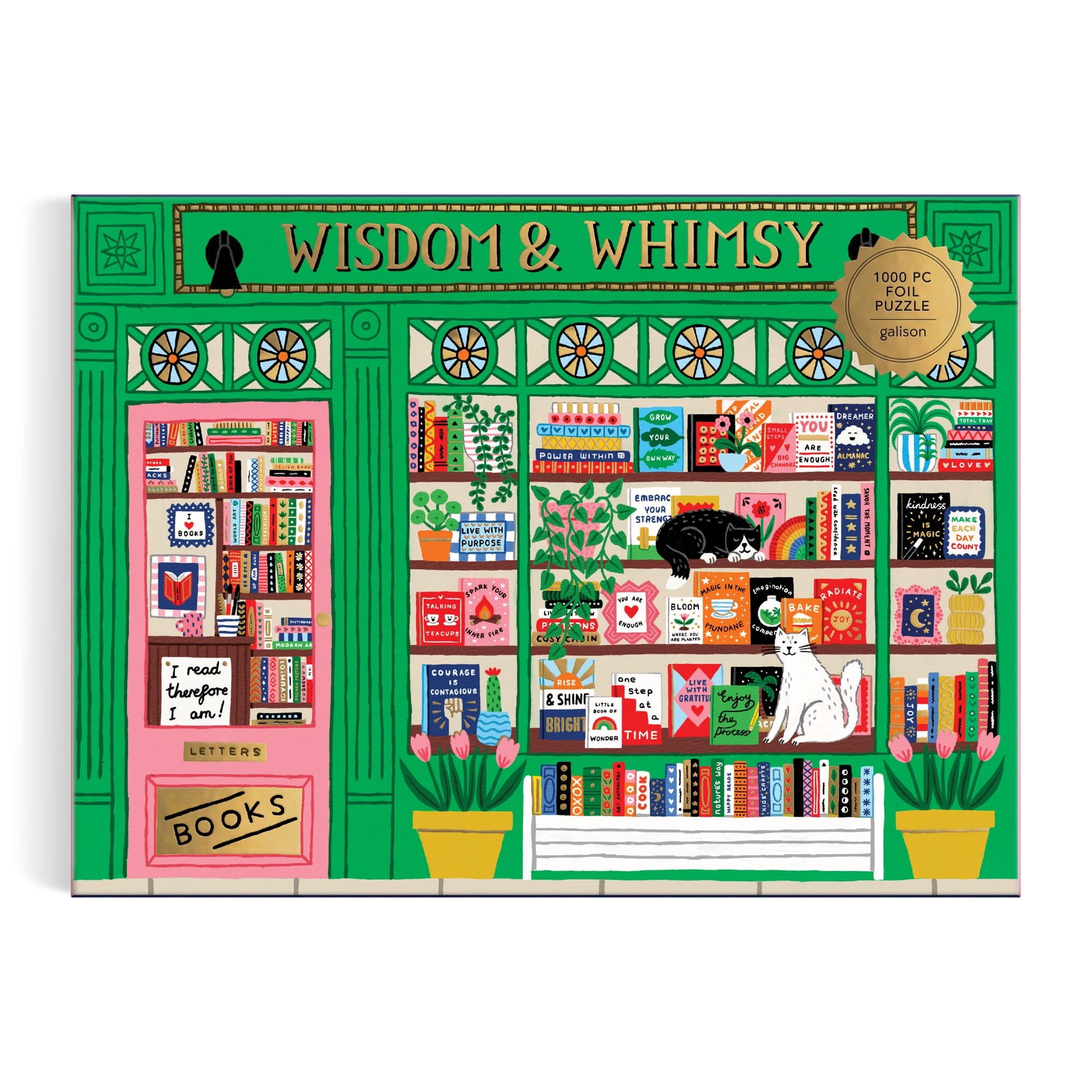 galison-wisdom-whimsy-bookshop-puzzle-1000-teile-folie image 2