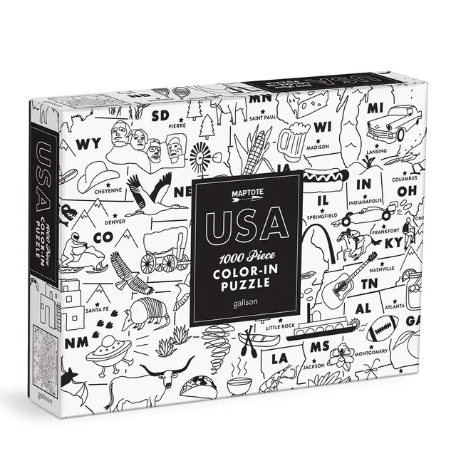 galison-maptote-usa-color-in-puzzle-1000-teile-zum-ausmalen image 1