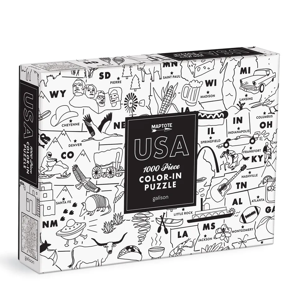 galison-maptote-usa-color-in-puzzle-1000-teile-zum-ausmalen image 1