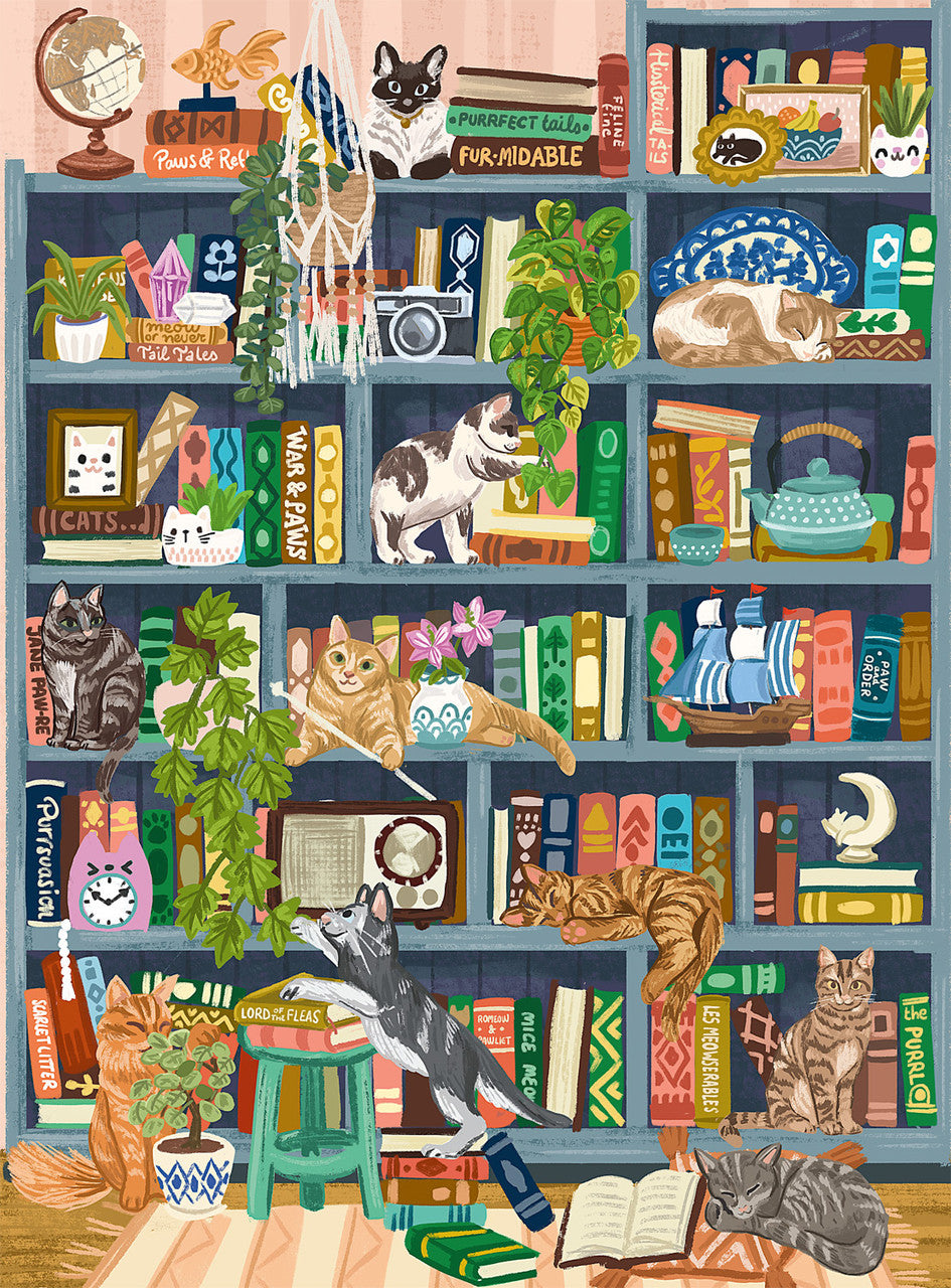 buffalo-games-cats-at-home-library-1000-teile-puzzle-katzen image 2