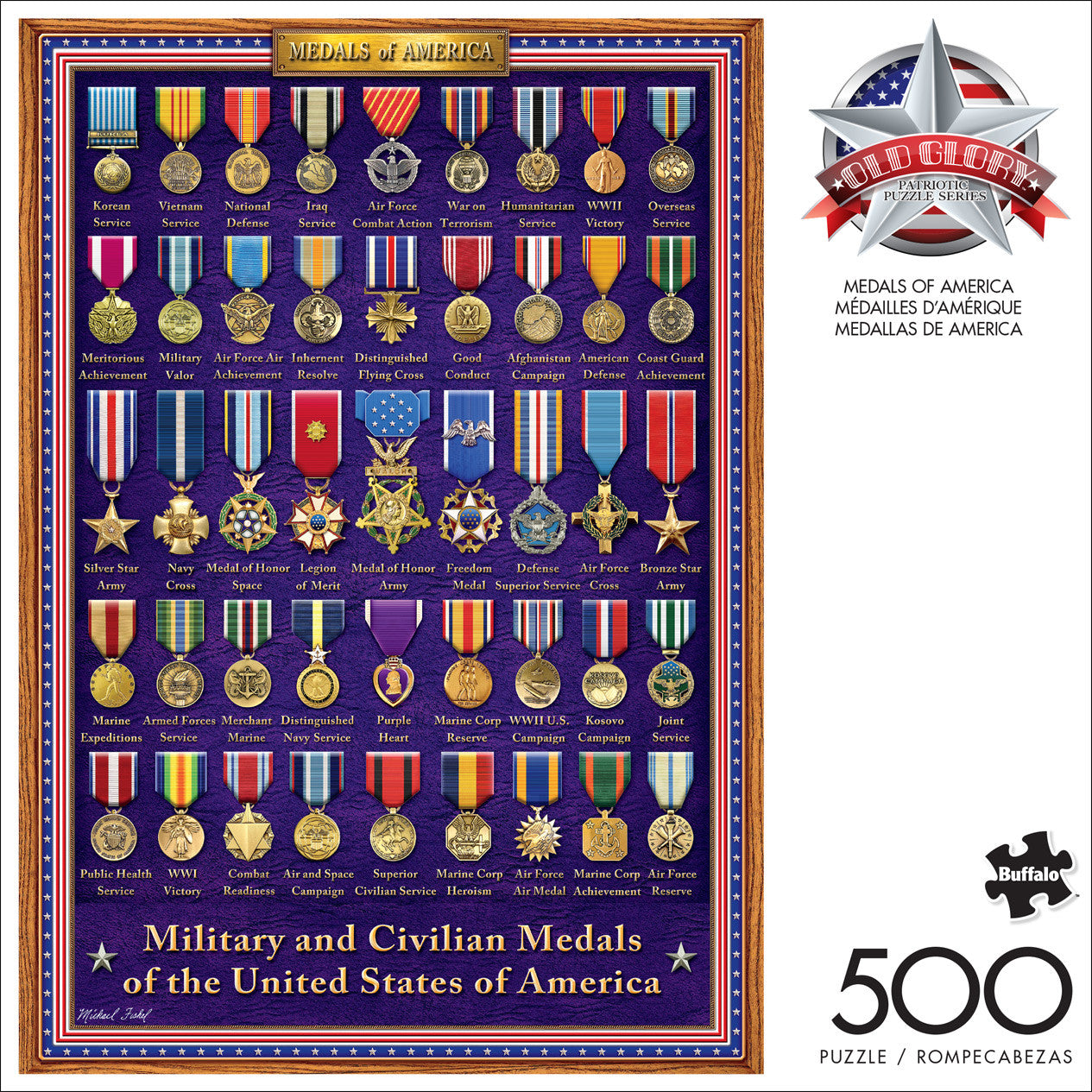 buffalo-games-old-glory-medals-of-america-puzzle-500-teile-orden image 2