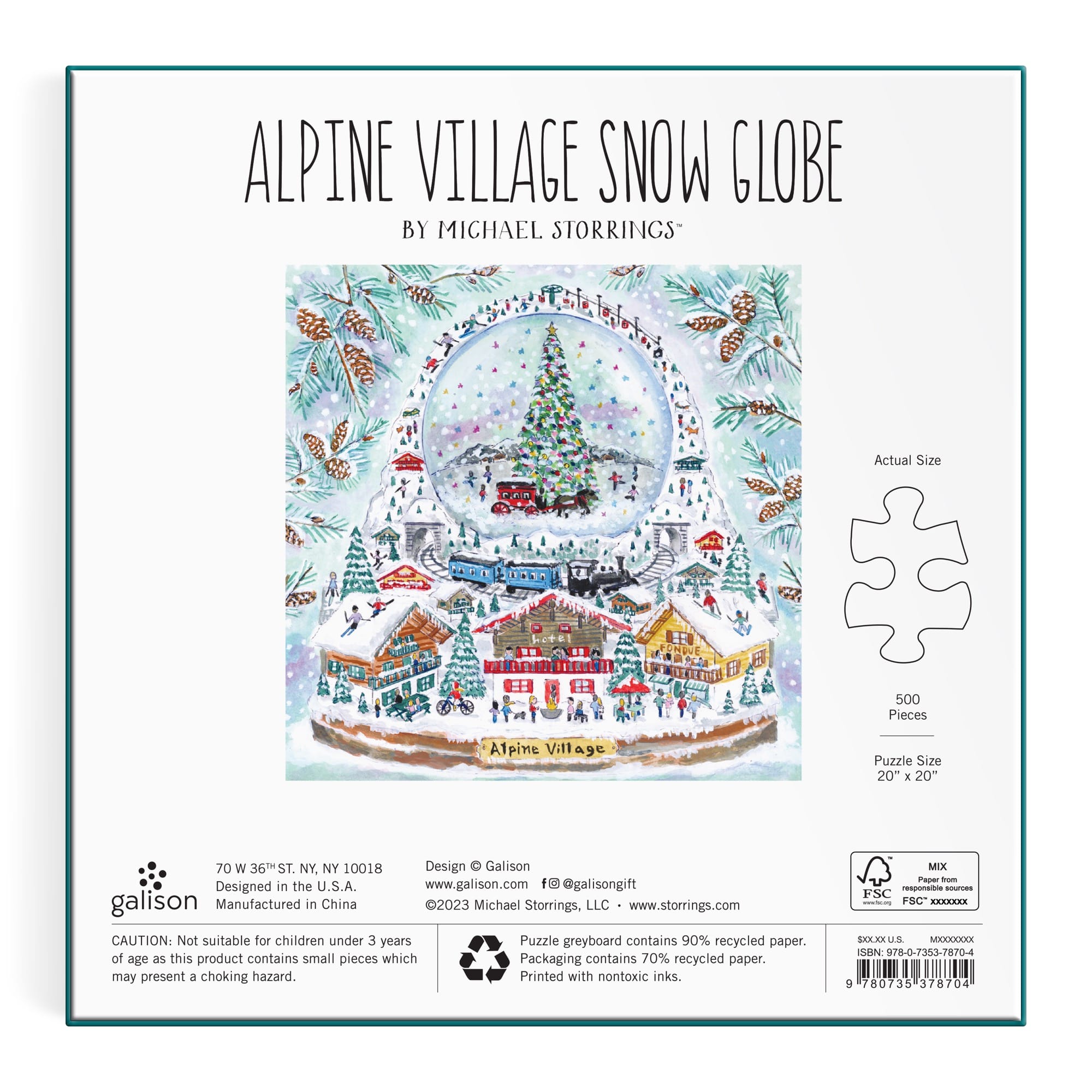 galison-alpine-village-snowglobe-puzzle-500-teile-foil image 6