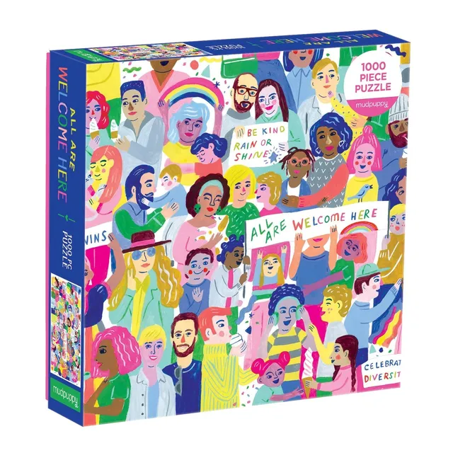 galison-all-are-welcome-here-1000-teile-puzzle-familie-68x51cm image 1