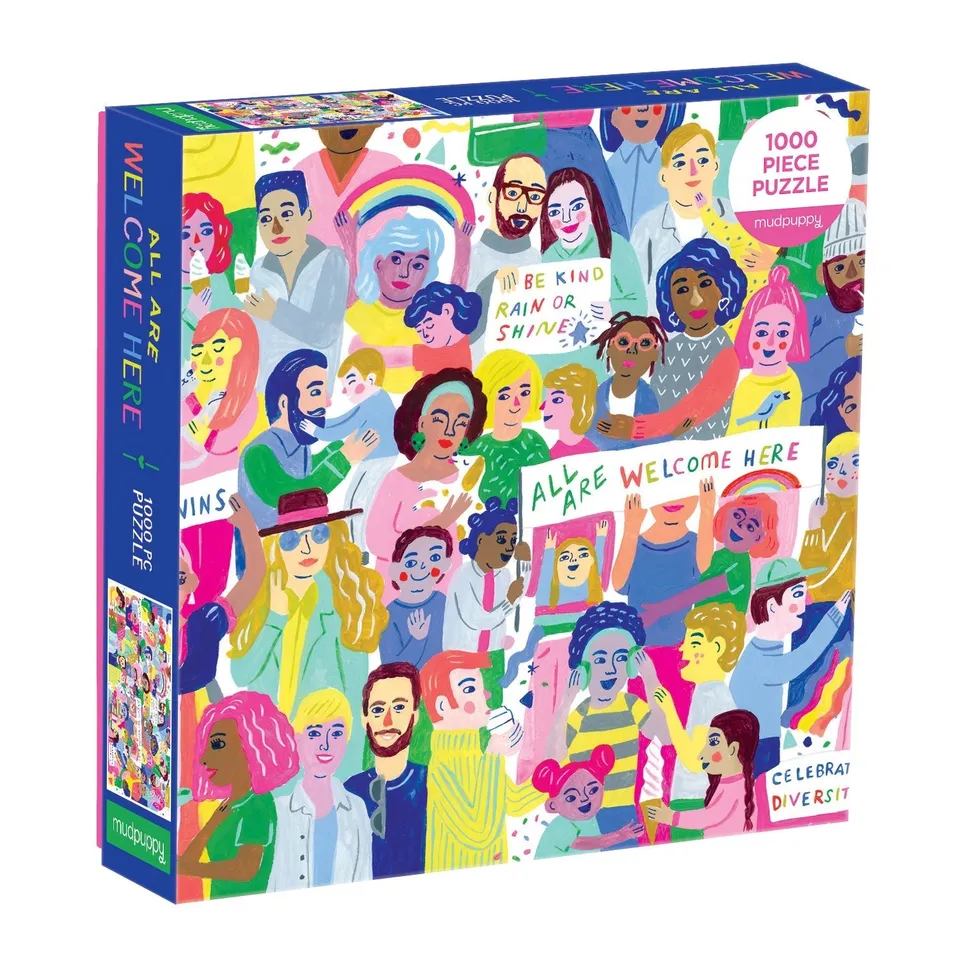 galison-all-are-welcome-here-1000-teile-puzzle-familie-68x51cm image 1