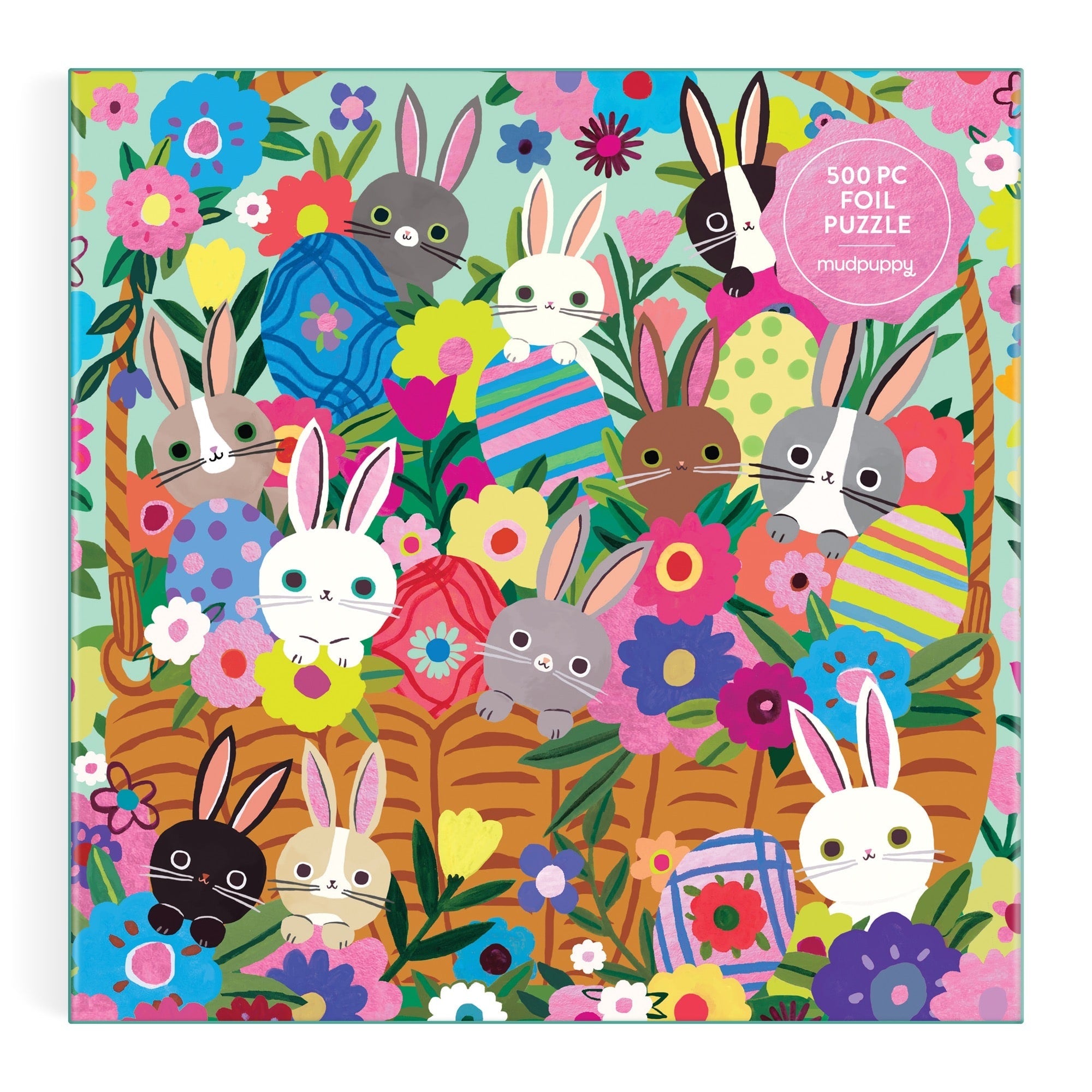 galison-blooming-bunnies-foil-puzzle-500-teile-hasen image 2