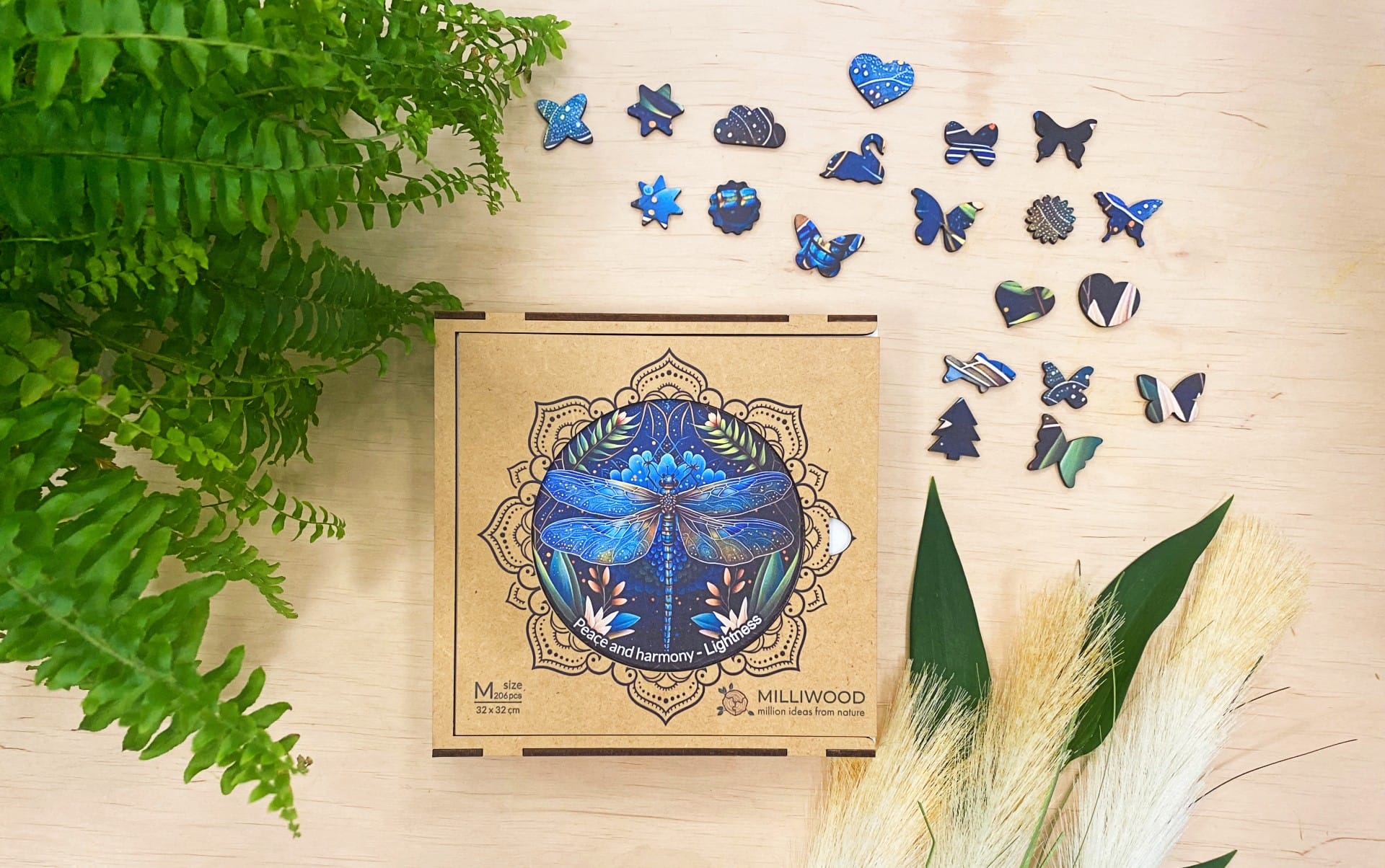 milliwood-peace-harmony-libelle-holzpuzzle-206-teile image 4