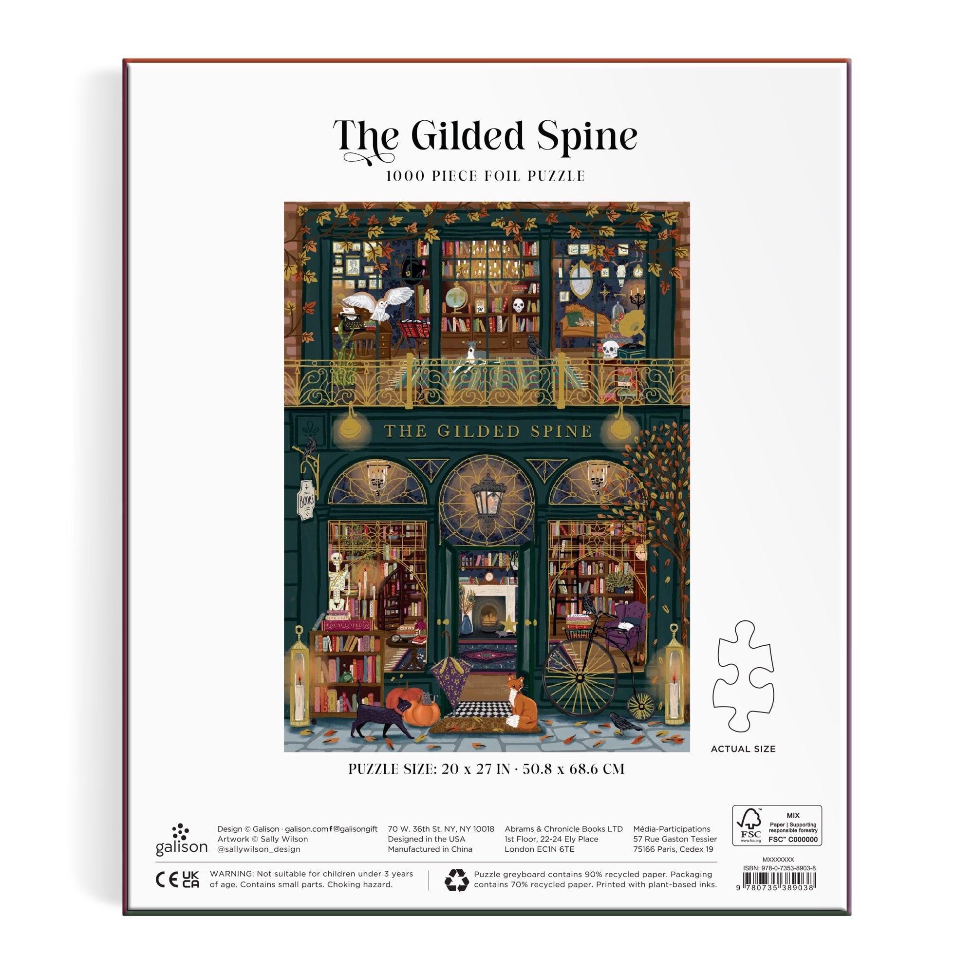 galison-the-gilded-spine-1000-teile-folien-puzzle-buch image 5