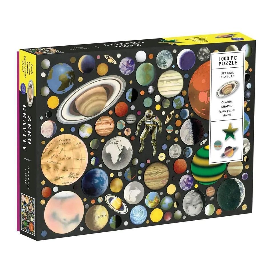 galison-ben-giles-zero-gravity-puzzle-1000-teile-mit-planetenformen image 1