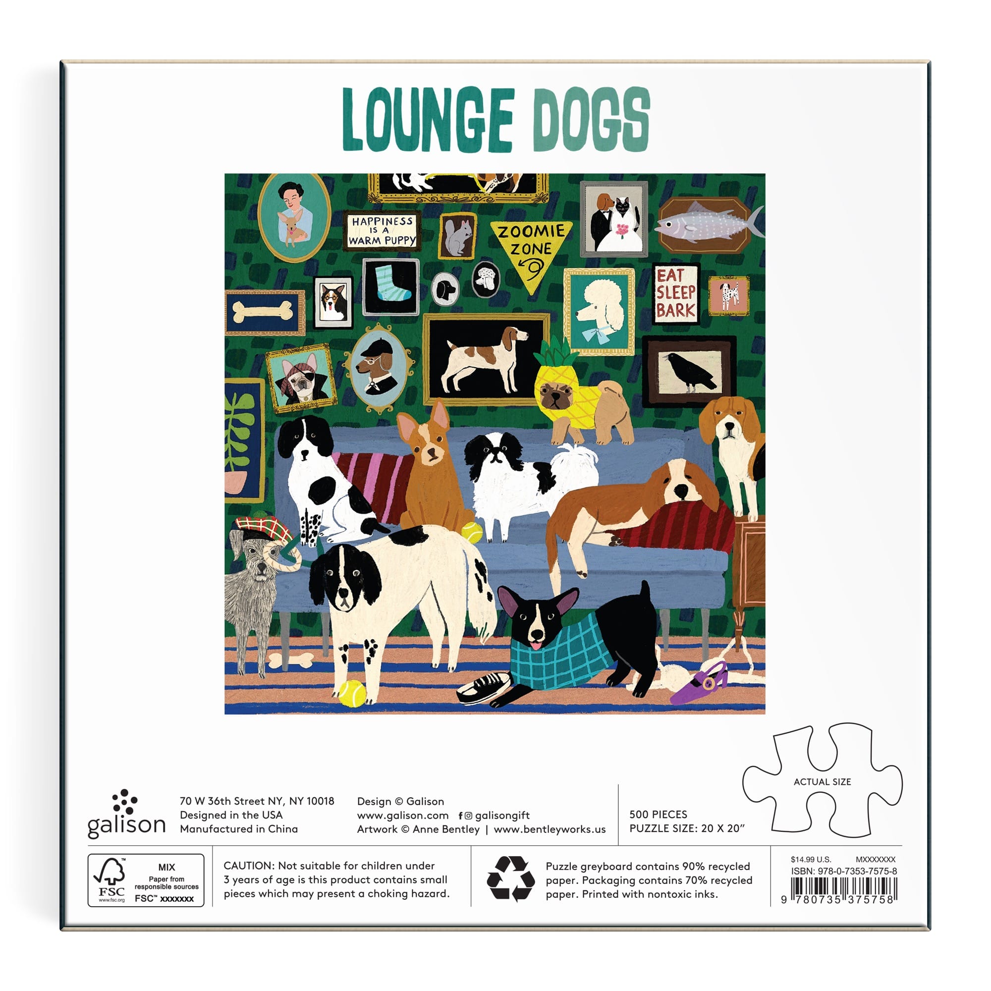 galison-lounge-dogs-500-teile-puzzle-hunde image 5