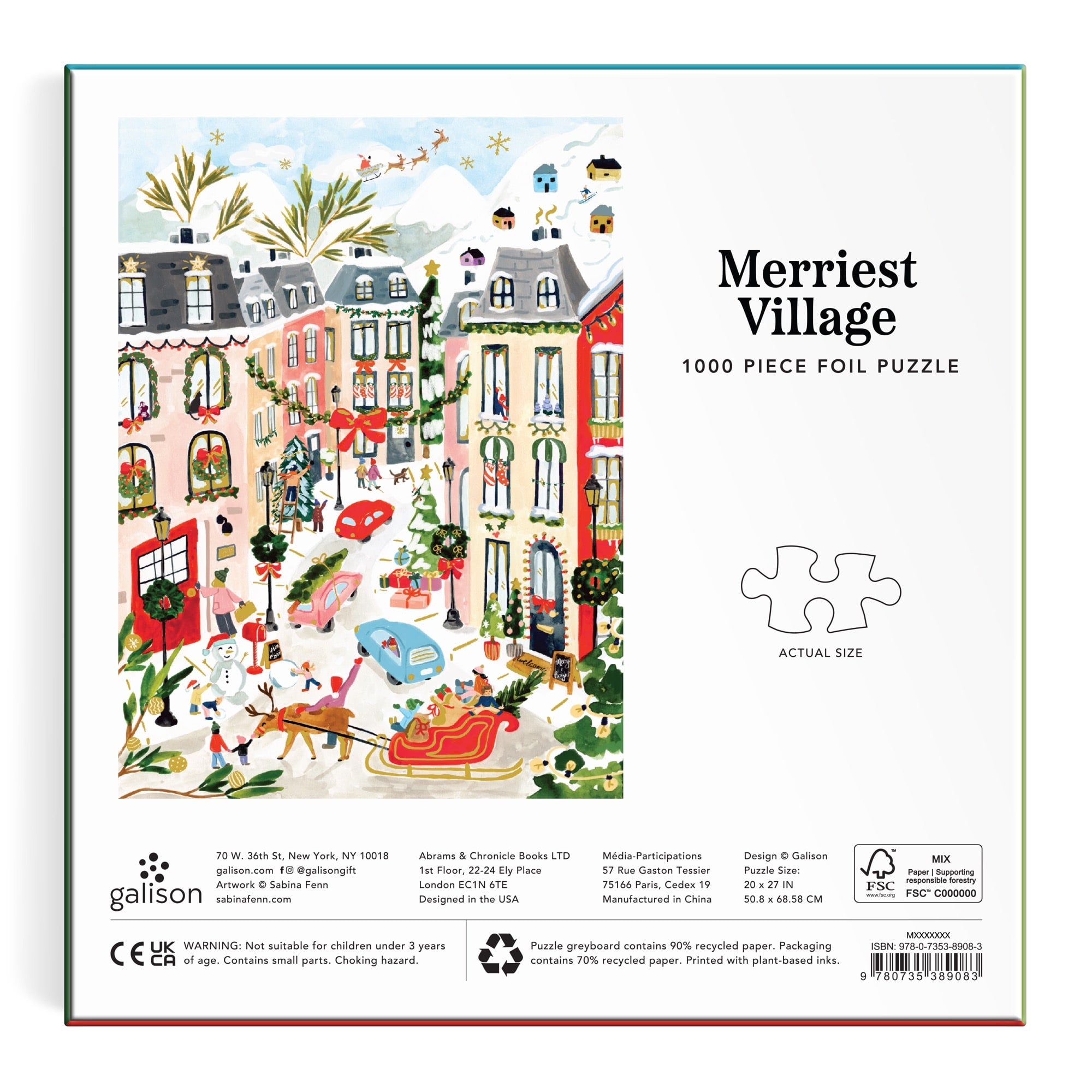 galison-merriest-village-puzzle-1000-teile-goldfolie image 6