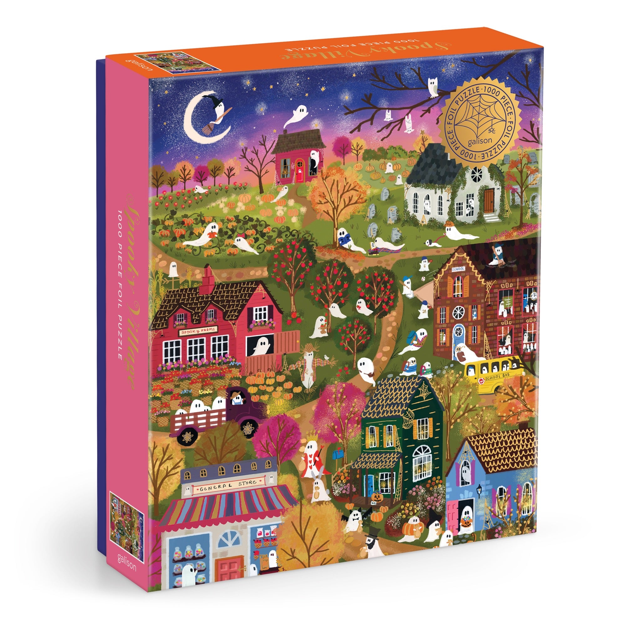 galison-joy-laforme-spooky-village-puzzle-1000-teile-foil-halloween image 1