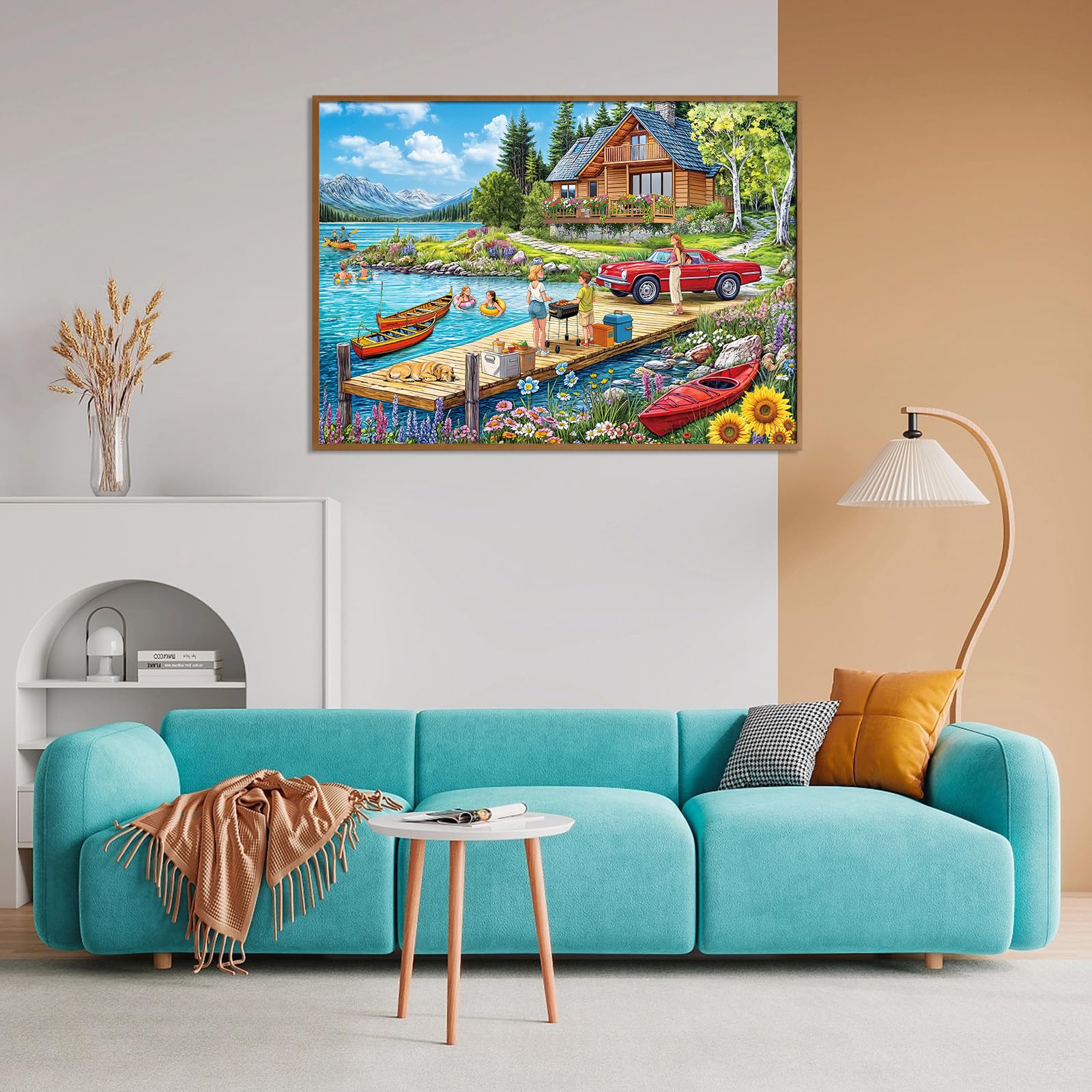 huadada-ferienhaus-puzzle-1000-teile-70x50-cm-mit-poster image 5