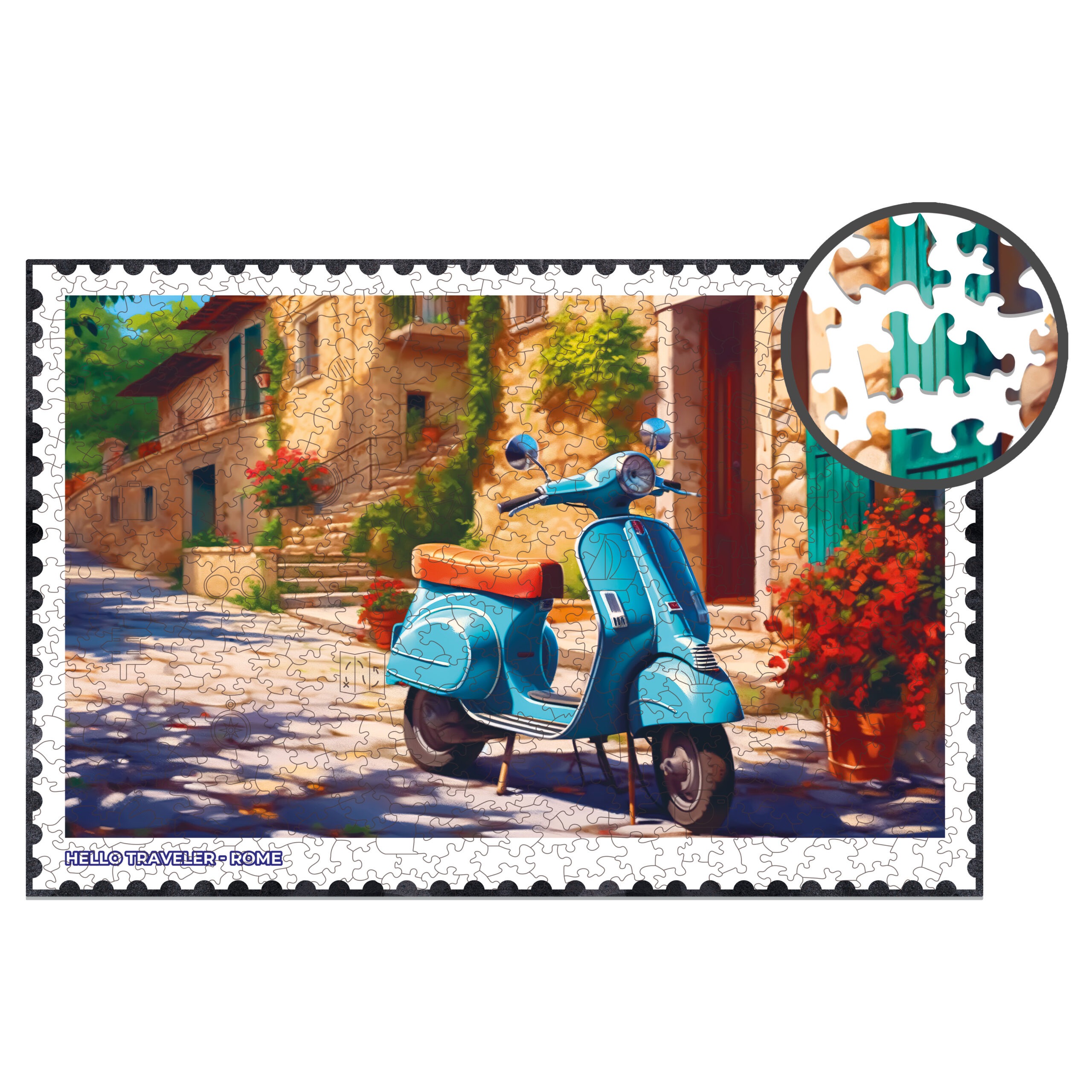 milliwood-hello-traveler-rom-holzpuzzle-500-teile-italien image 1