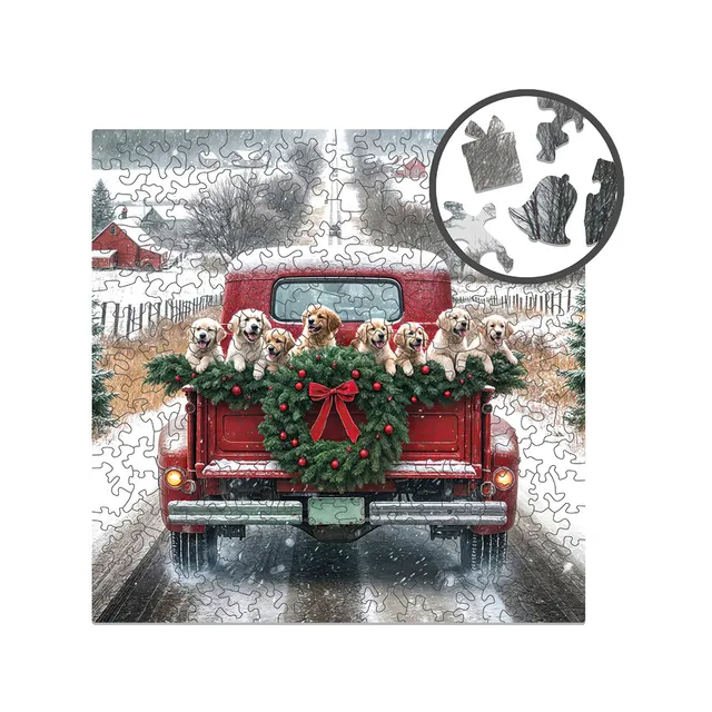 milliwood-christmas-traveling-dogs-holzpuzzle-250-teile-hunde image 1