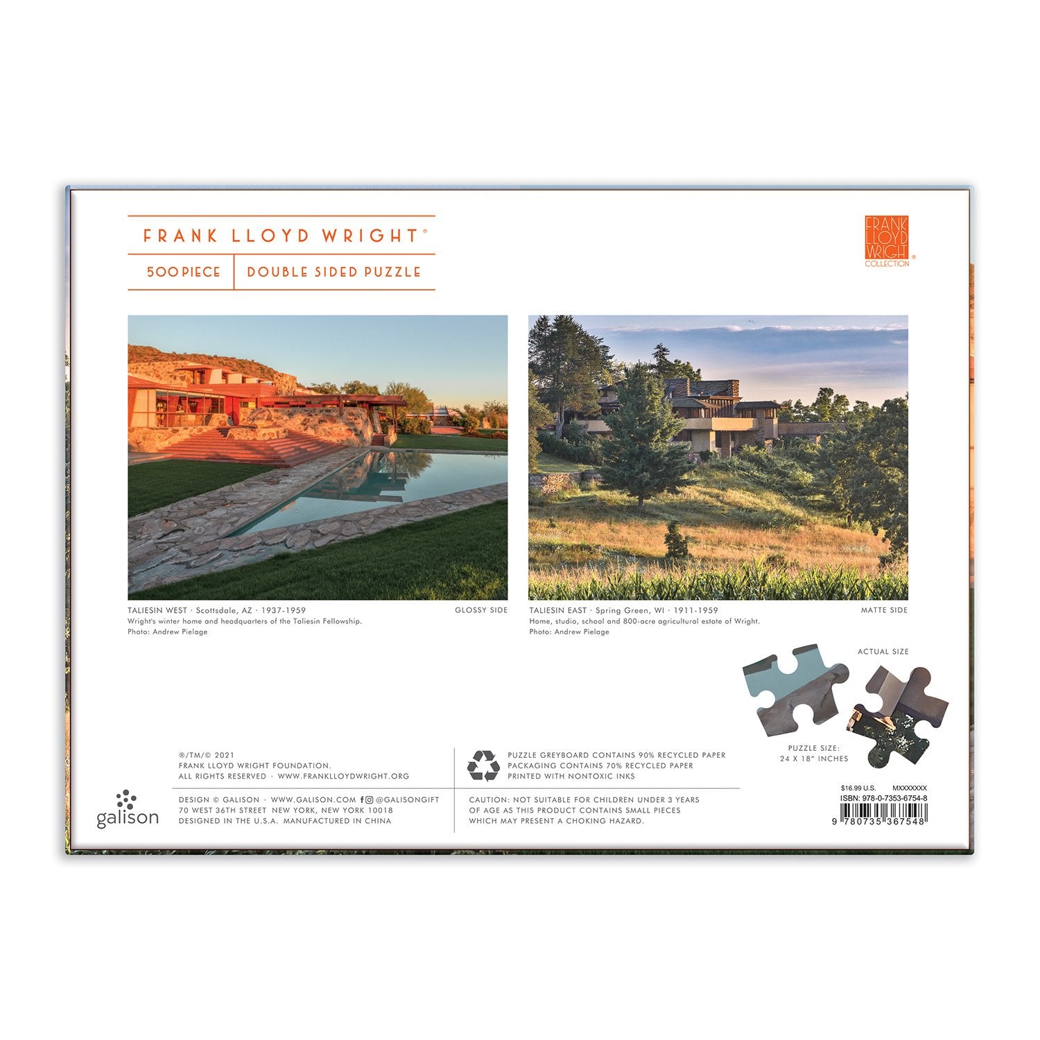 galison-frank-lloyd-wright-taliesin-puzzle-500-teile-doppelseitig image 5