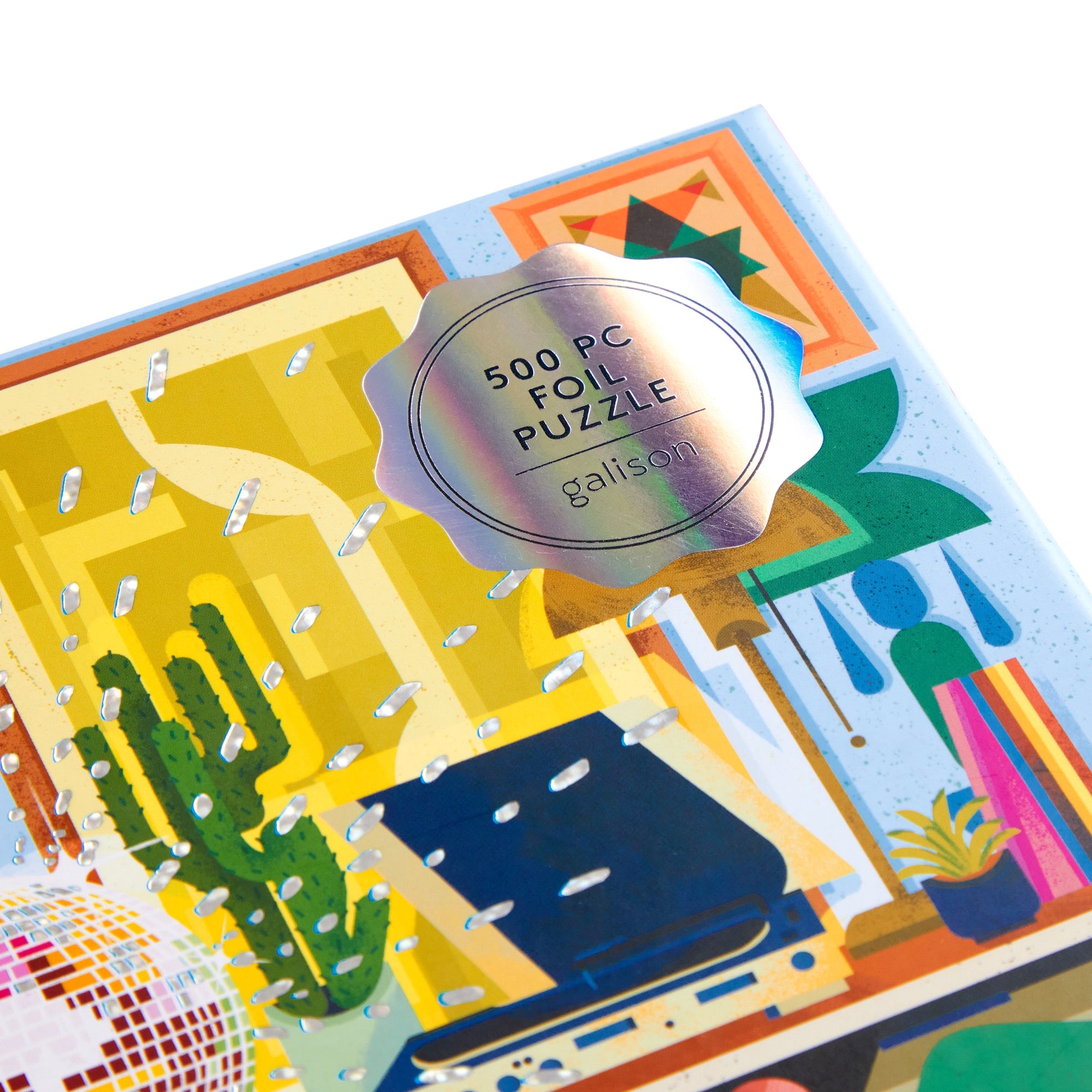 galison-disco-life-500-teile-foil-puzzle-retro-wohnzimmer image 7