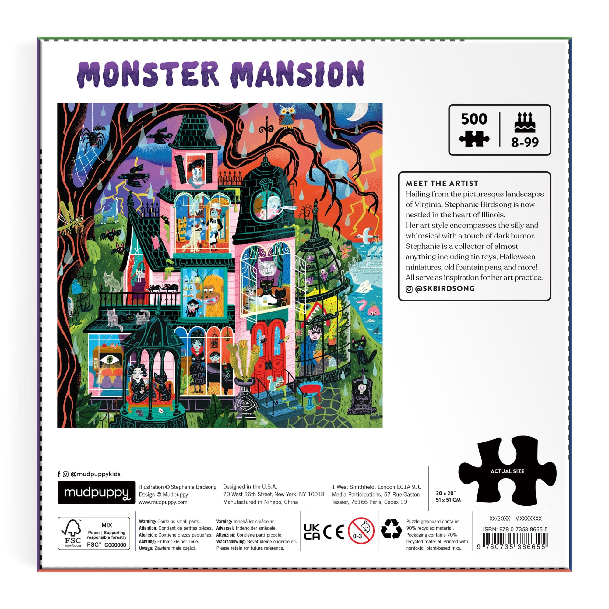 mudpuppy-monster-mansion-familienpuzzle-500-teile-halloween image 6
