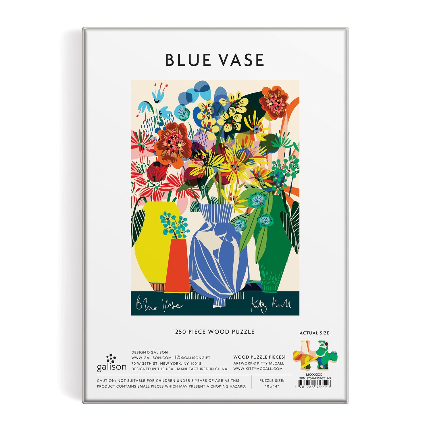 galison-kitty-mccall-blue-vase-holzpuzzle-250-teile-blumen image 5