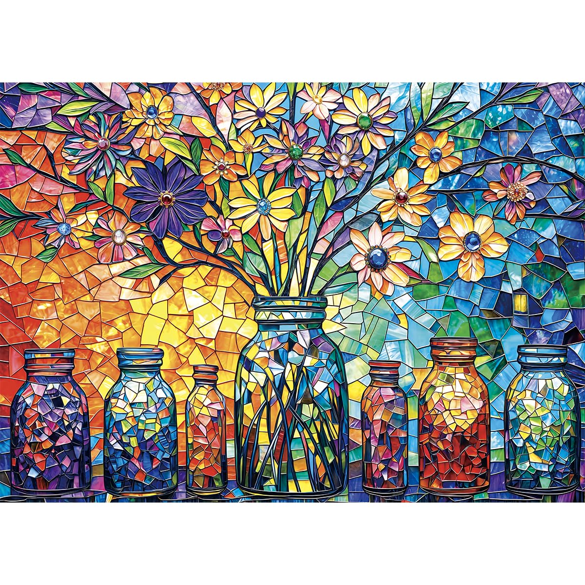 huadada-glasblume-1000-teile-puzzle-70x50-cm image 1