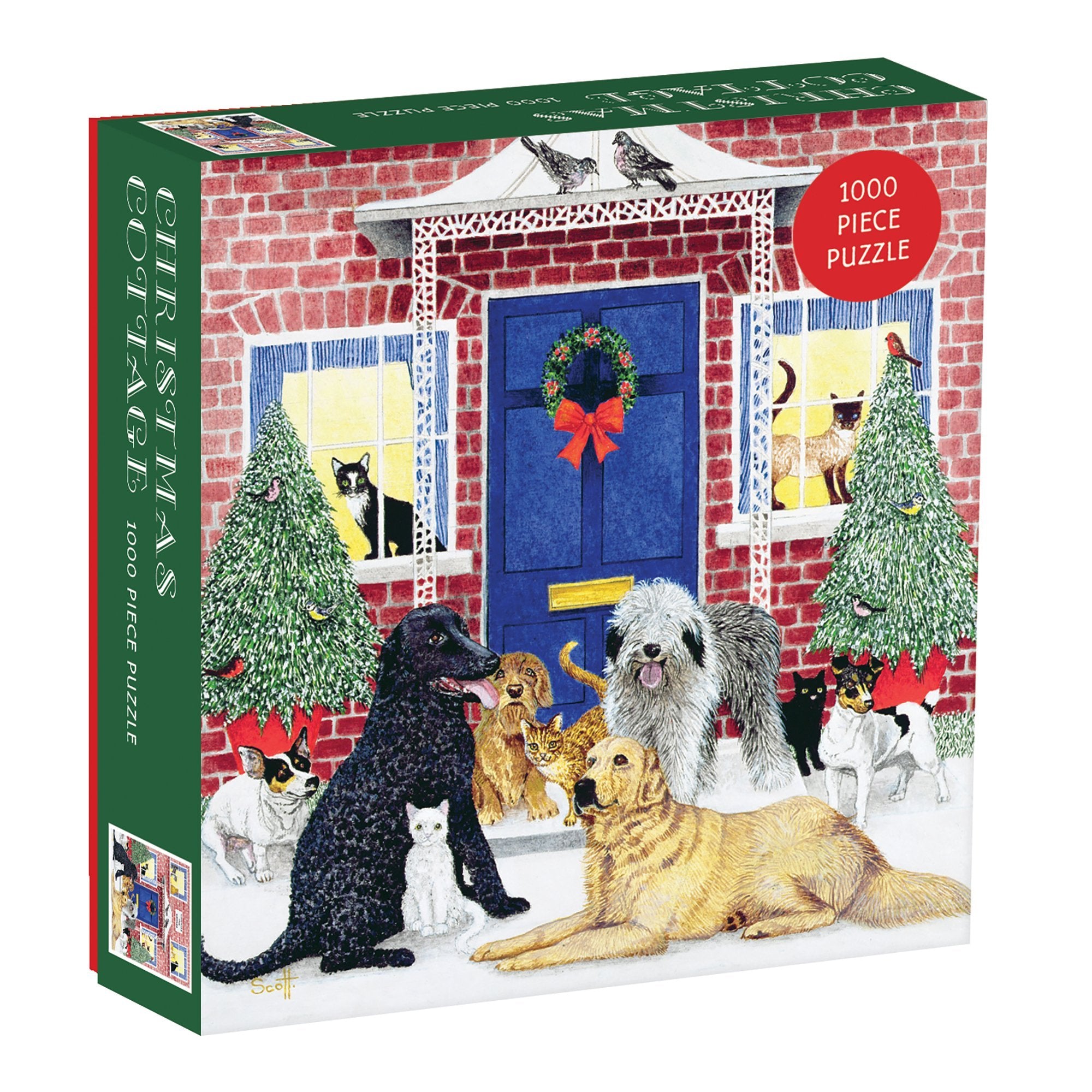 galison-christmas-cottage-1000-teile-weihnachtspuzzle image 1