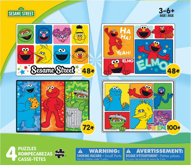 buffalo-games-sesamstra-e-kinderpuzzle-4-in-1-set-48-100-teile image 1