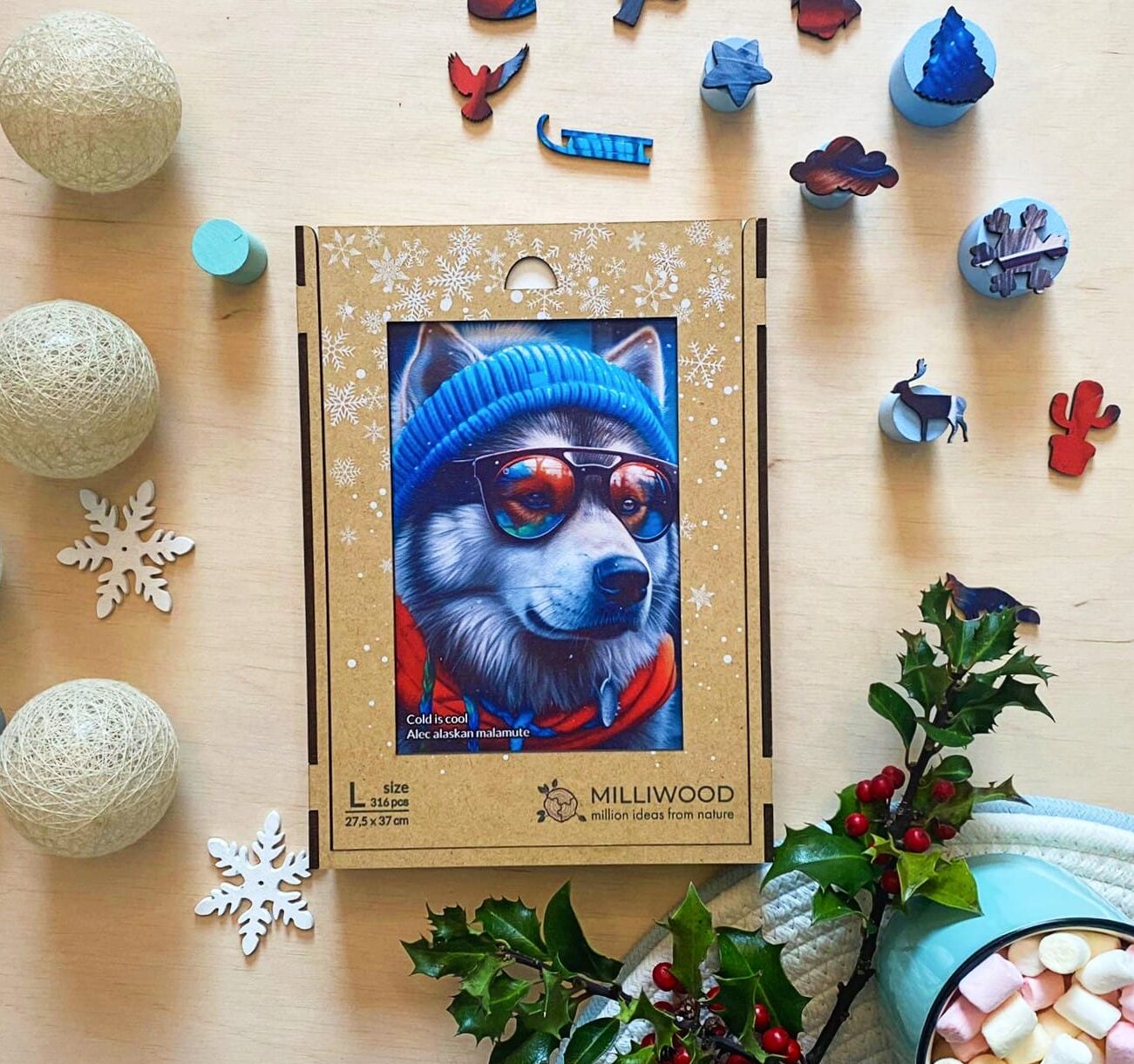 milliwood-cold-is-cool-malamut-alek-holzpuzzle-316-teile-husky image 4