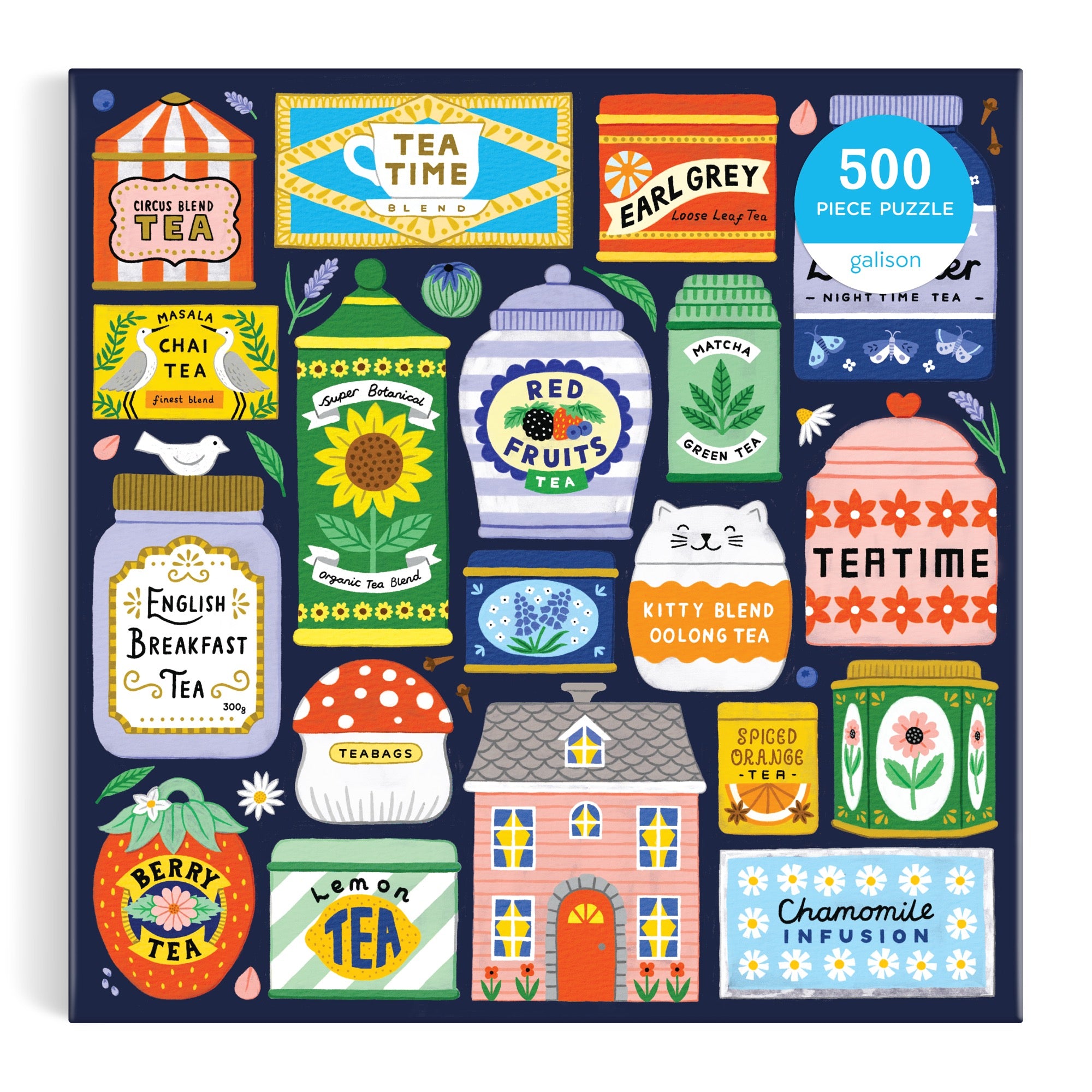 galison-spot-of-tea-puzzle-500-teile-teedosen-bunt image 2