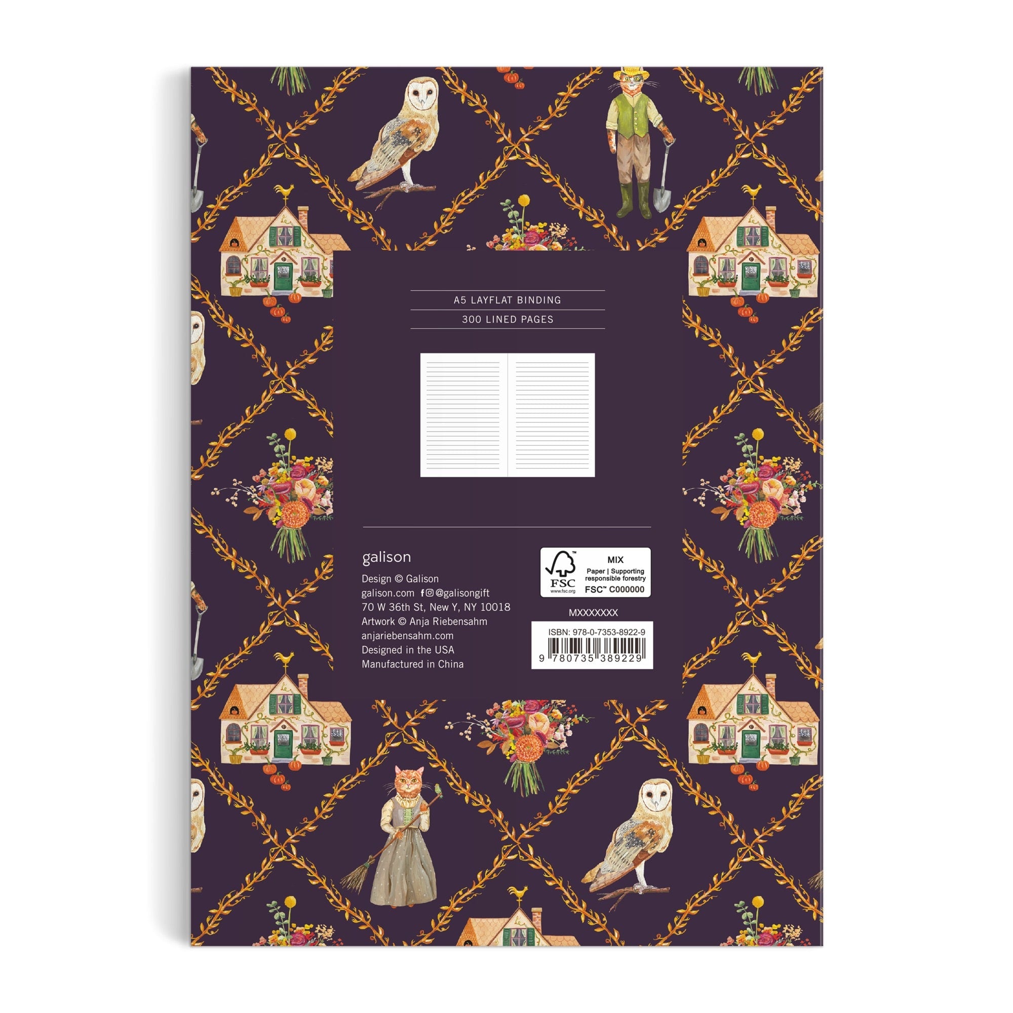 galison-cottage-cats-notizbuch-a5-katzen-liniert image 4