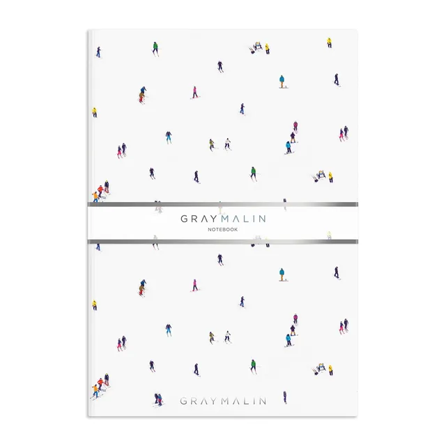 galison-gray-malin-the-skiers-a5-notizbuch-liniert-silberfolie image 1