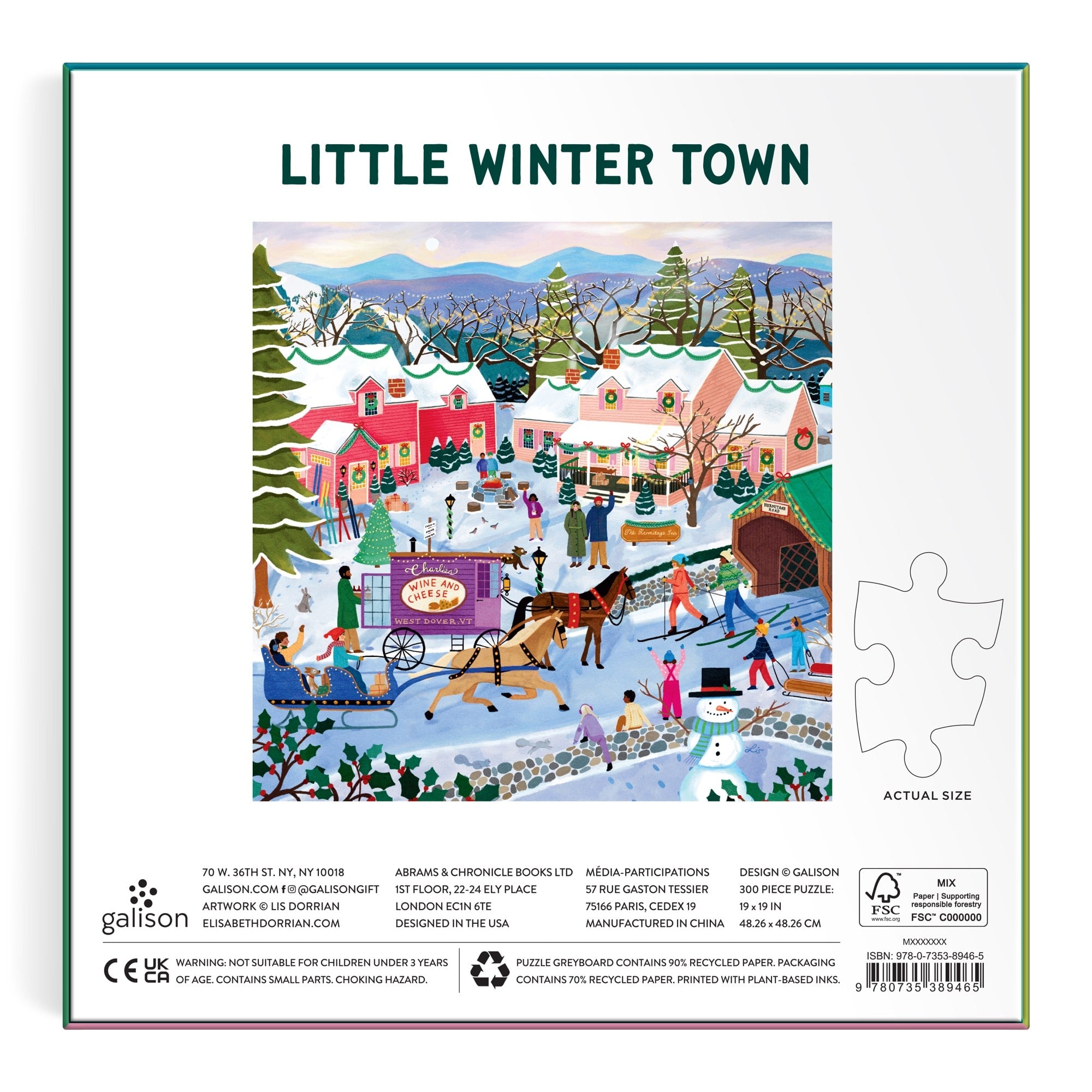 galison-little-winter-town-puzzle-300-teile-xxl-weihnachten image 6